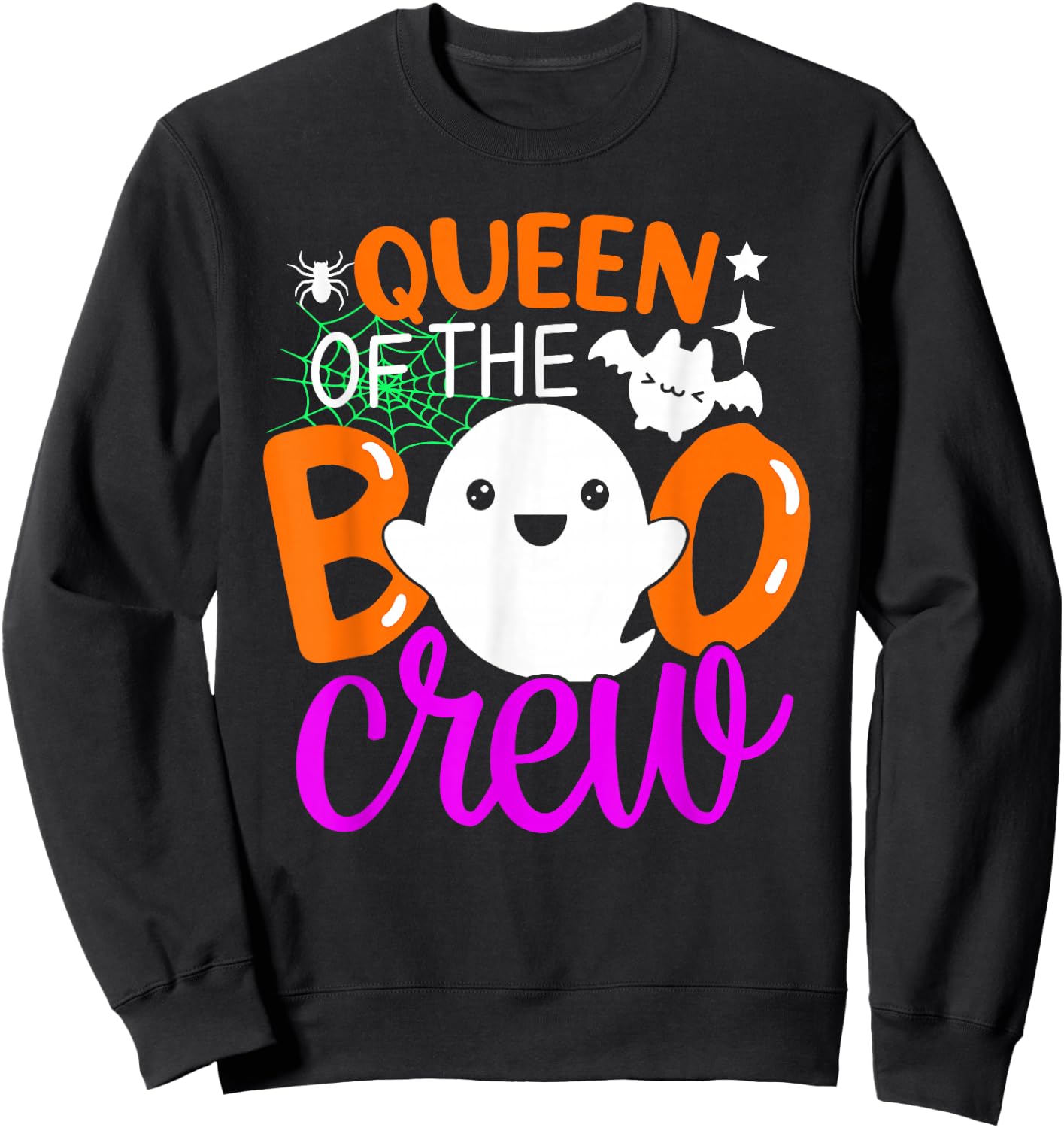 Queen Of The Boo Crew Funny Halloween Family Matching Sweatshirt - Sweatshirt | Black