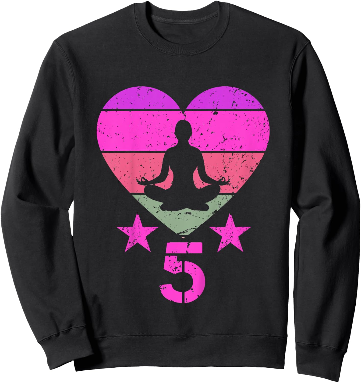 Kids Yoga Birthday 5 Year Old Boy Girl Yoga 5th Birthday Sweatshirt - Sweatshirt | Black