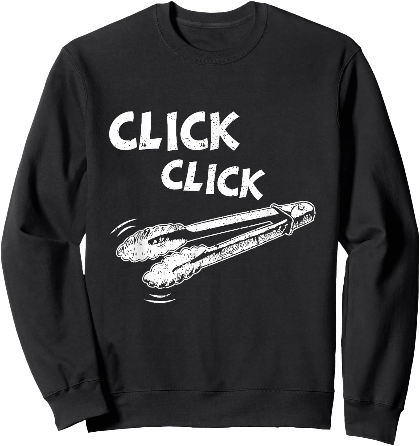 Click a Click Tongs Bbq Barbecue Barbecuing Hanging Sweatshirt - Sweatshirt | Black
