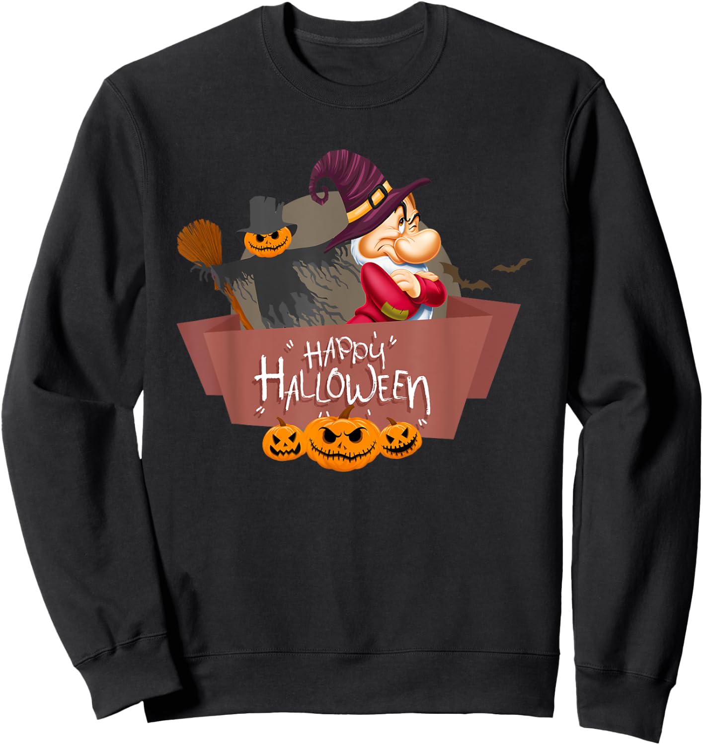 Grumpy Happy Halloween Sweatshirt - Sweatshirt | Black