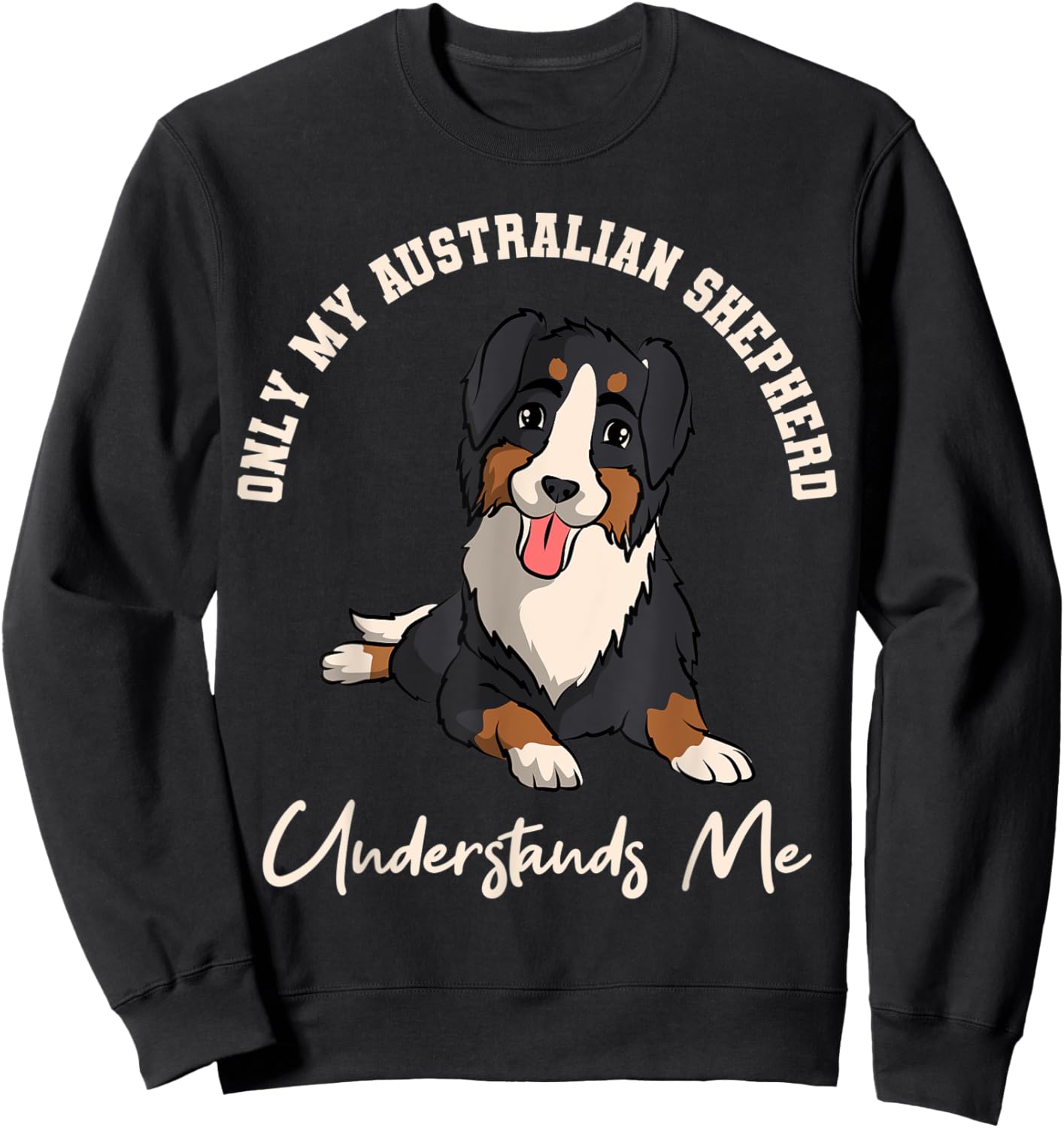 Australian Shepherd Aussie Herding Dog Breed Fur Parent Sweatshirt - Sweatshirt | Black