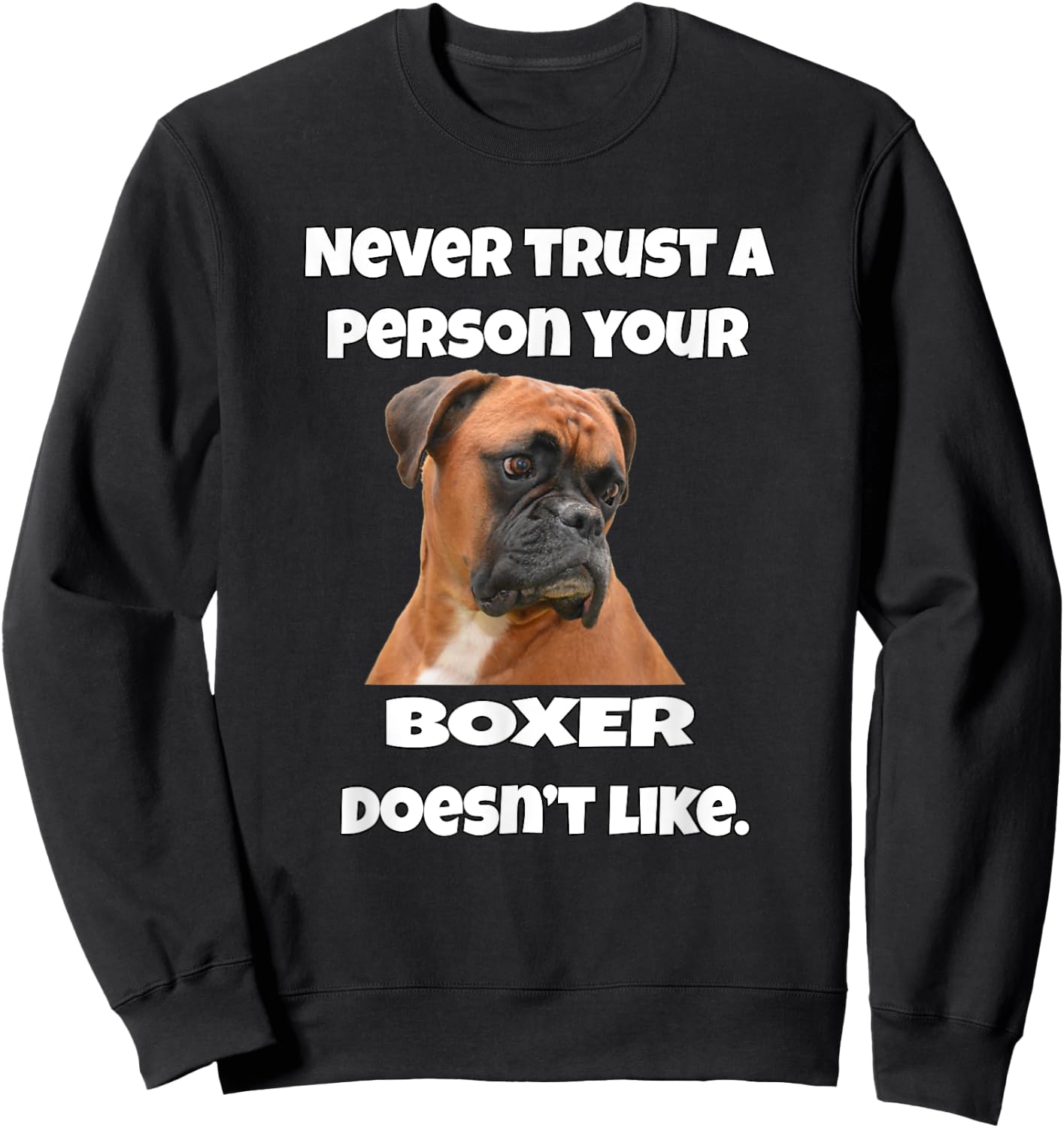 Boxer Pet Dog Owner Design Never Trust A Person Your Boxer Sweatshirt - Sweatshirt | Black