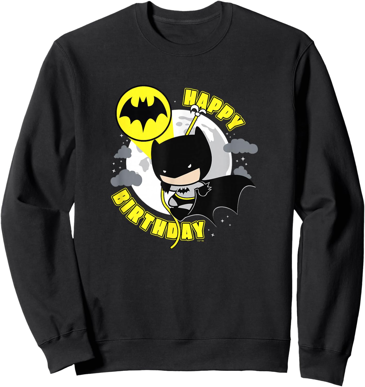 DC Comics Justice League Happy Birthday Chibi Batman Sweatshirt - Sweatshirt | Black