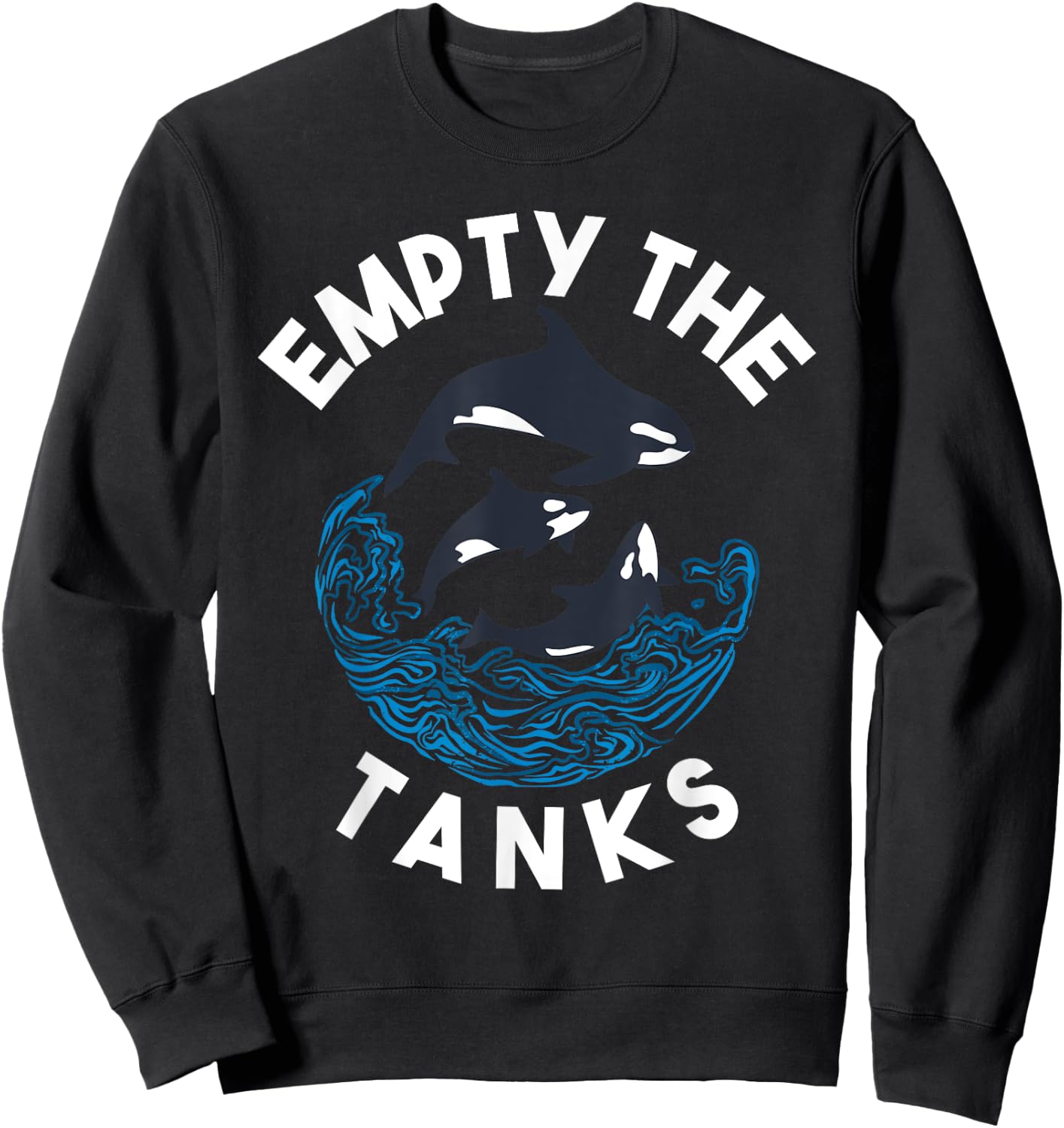 Empty the Tanks Orca Whale Sweatshirt - Sweatshirt | Black