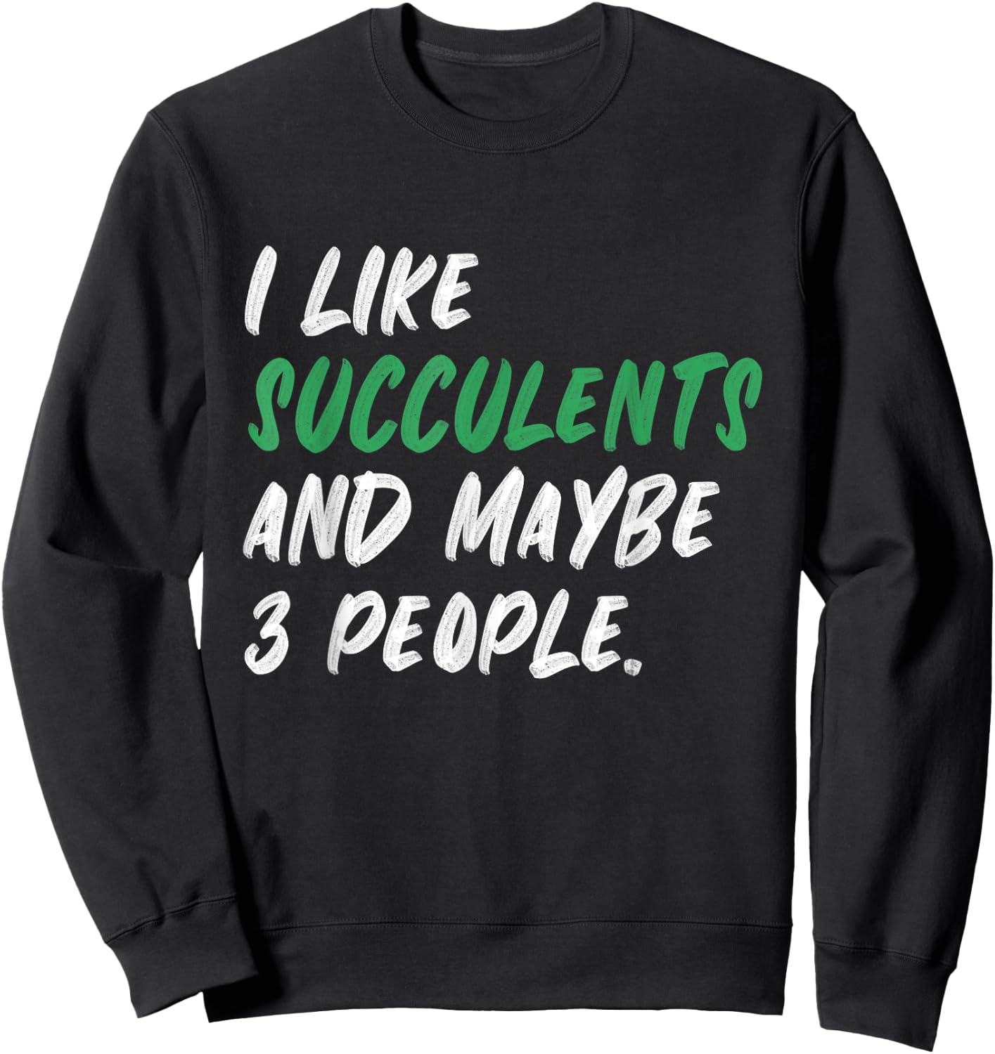 I Like Succulents And Maybe 3 People Gardening Plants Sweatshirt - Sweatshirt | Black