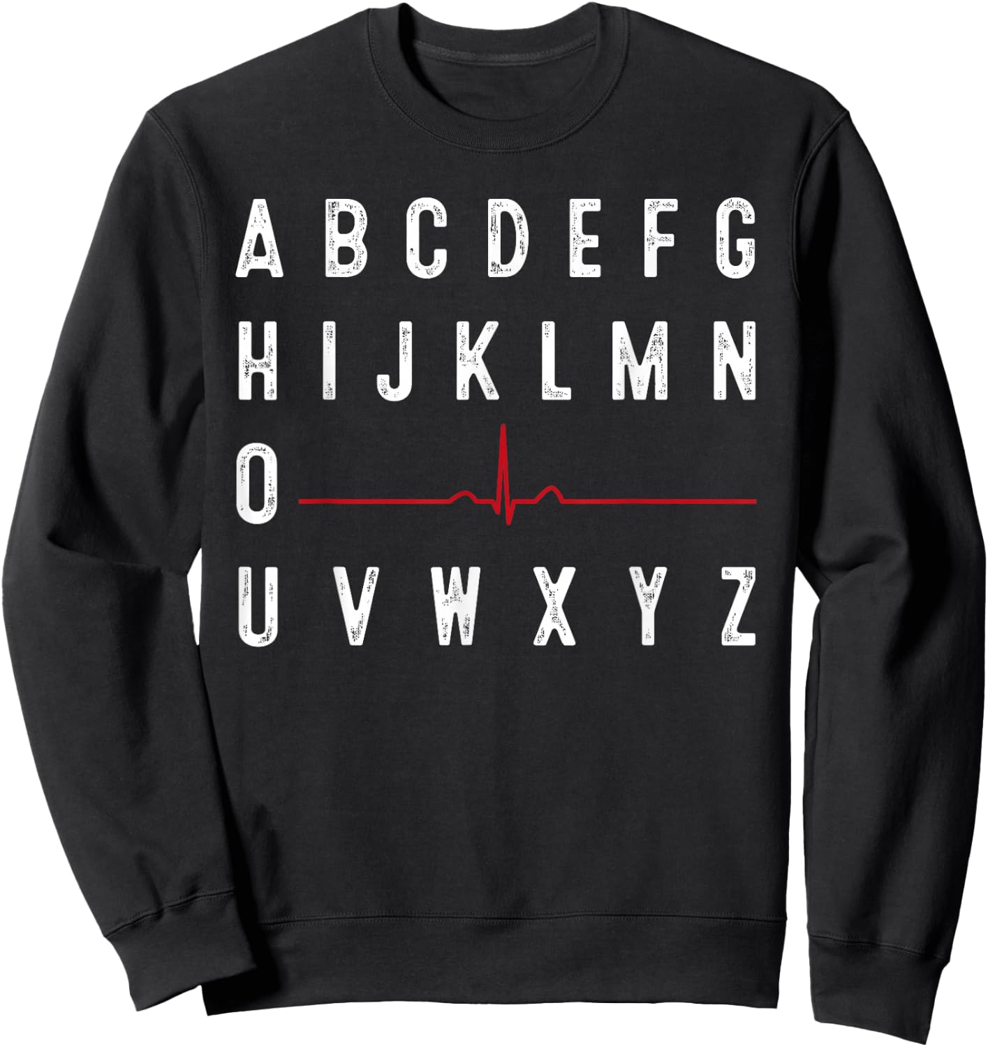 PQRST Nurses Day Funny Nurse Alphabet Cardiac Cycle Black 3X-Large Adults Sweatshirt - Sweatshirt | Black