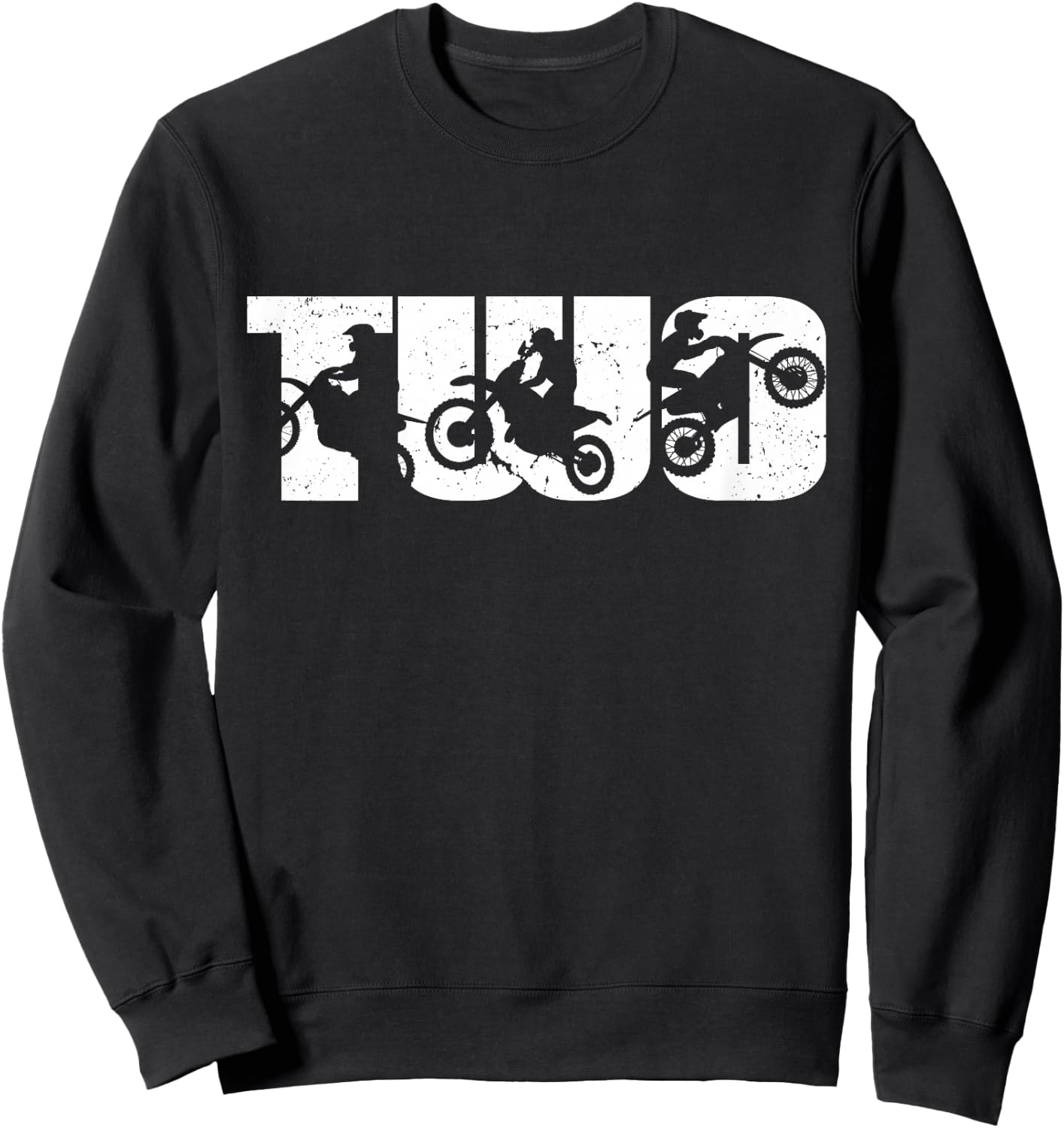 2nd Birthday Retro Motocross Dirt Bike 2 Years Boys Girl Sweatshirt - Sweatshirt | Black