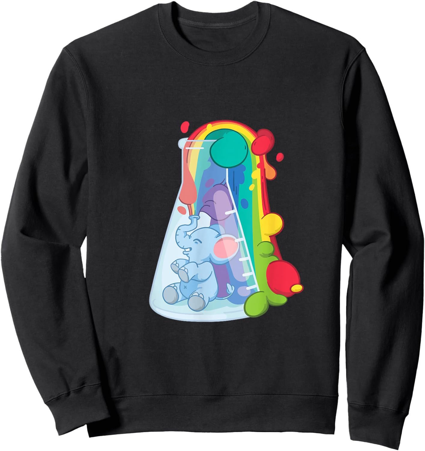Elephant Toothpaste in a Chemistry Beaker Sweatshirt - Sweatshirt | Black