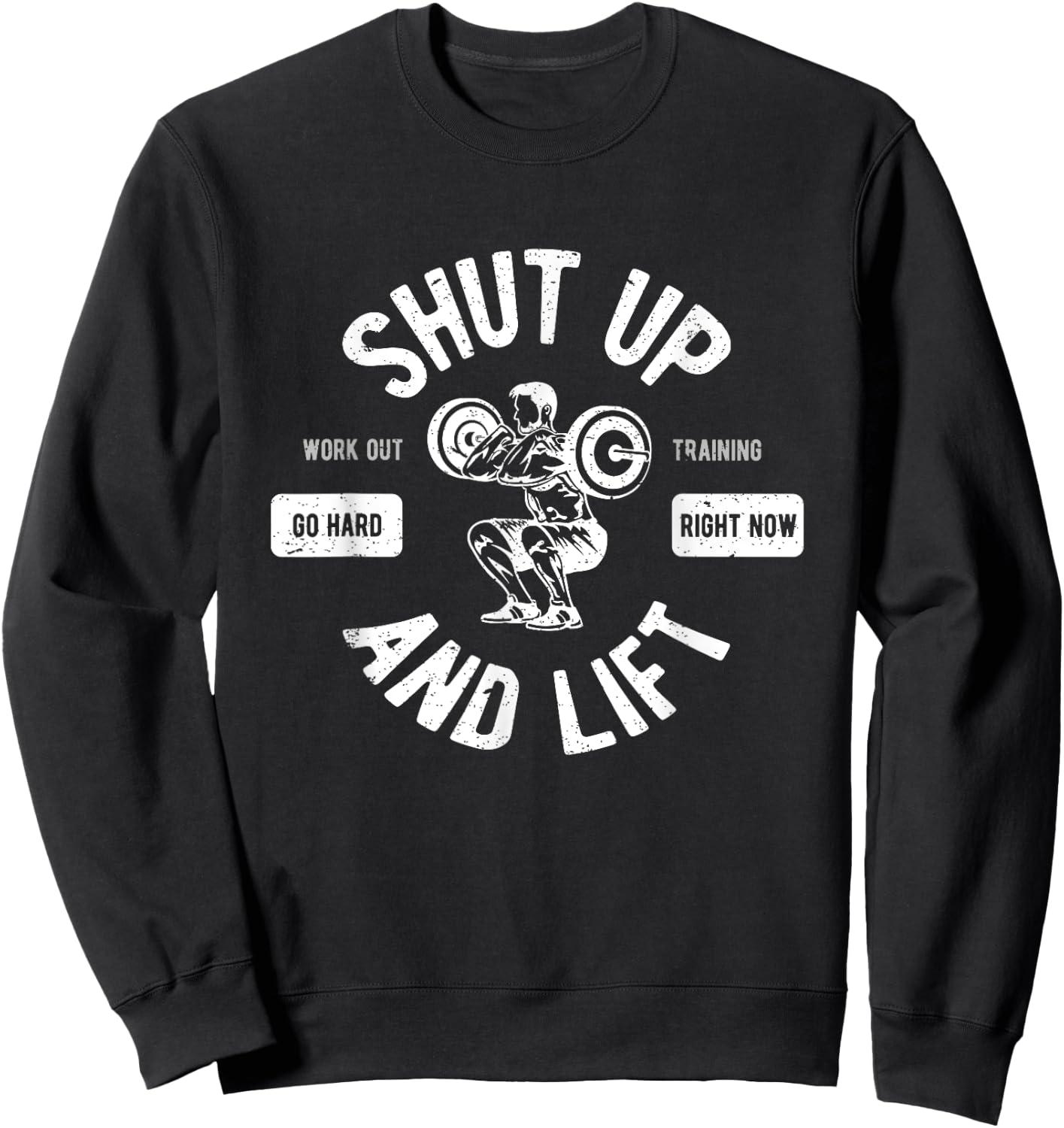 Powerlifter Outfit Weightlifter Quote - Black, Adults - Modern Gym Fitness Sweatshirt - Sweatshirt | Black