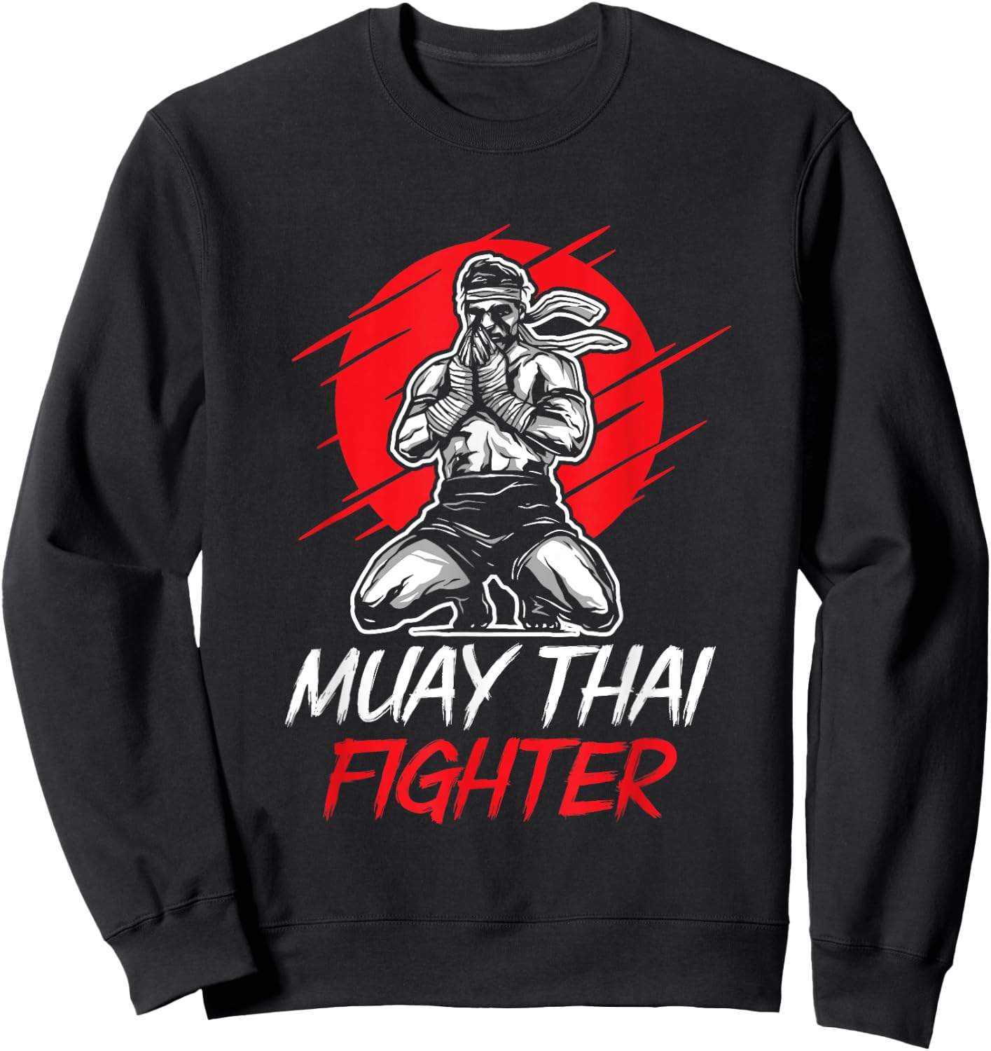 Muay Thai Fighter Martial Arts Boxing Hobby Sweatshirt - Sweatshirt | Black