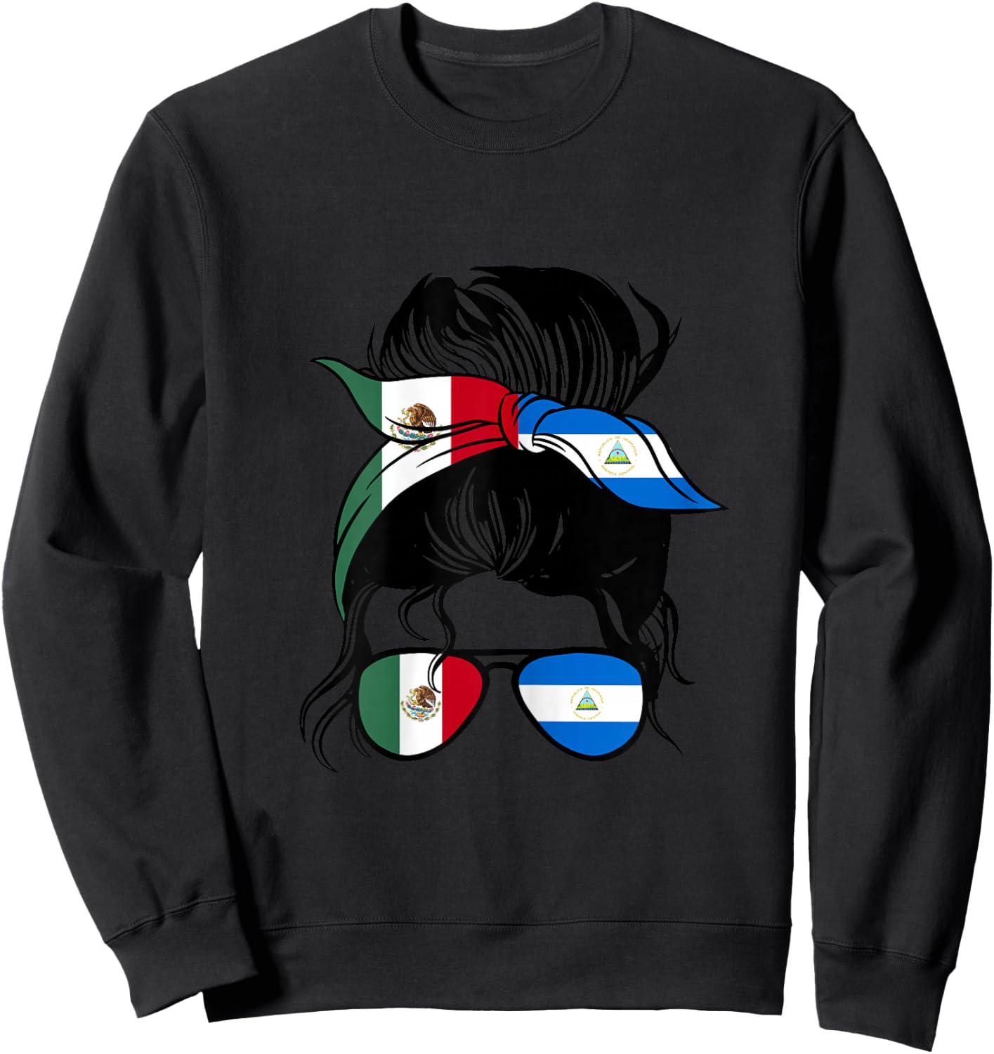 Mexico and Nicaragua Mix Half Mexican and Half Nicaraguan Sweatshirt - Sweatshirt | Black