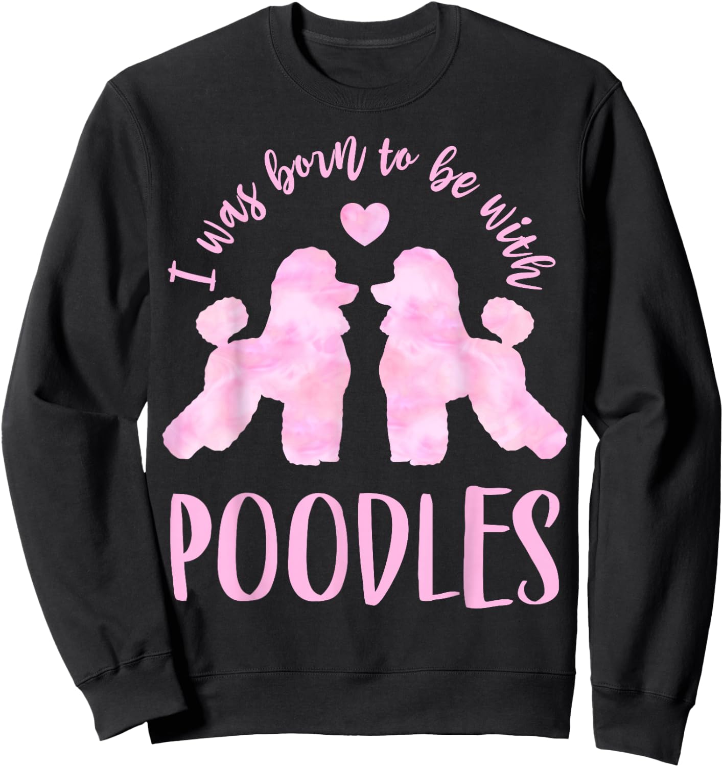 Poodle Lover's 2 Pink Poodles Sweatshirt - Sweatshirt | Black