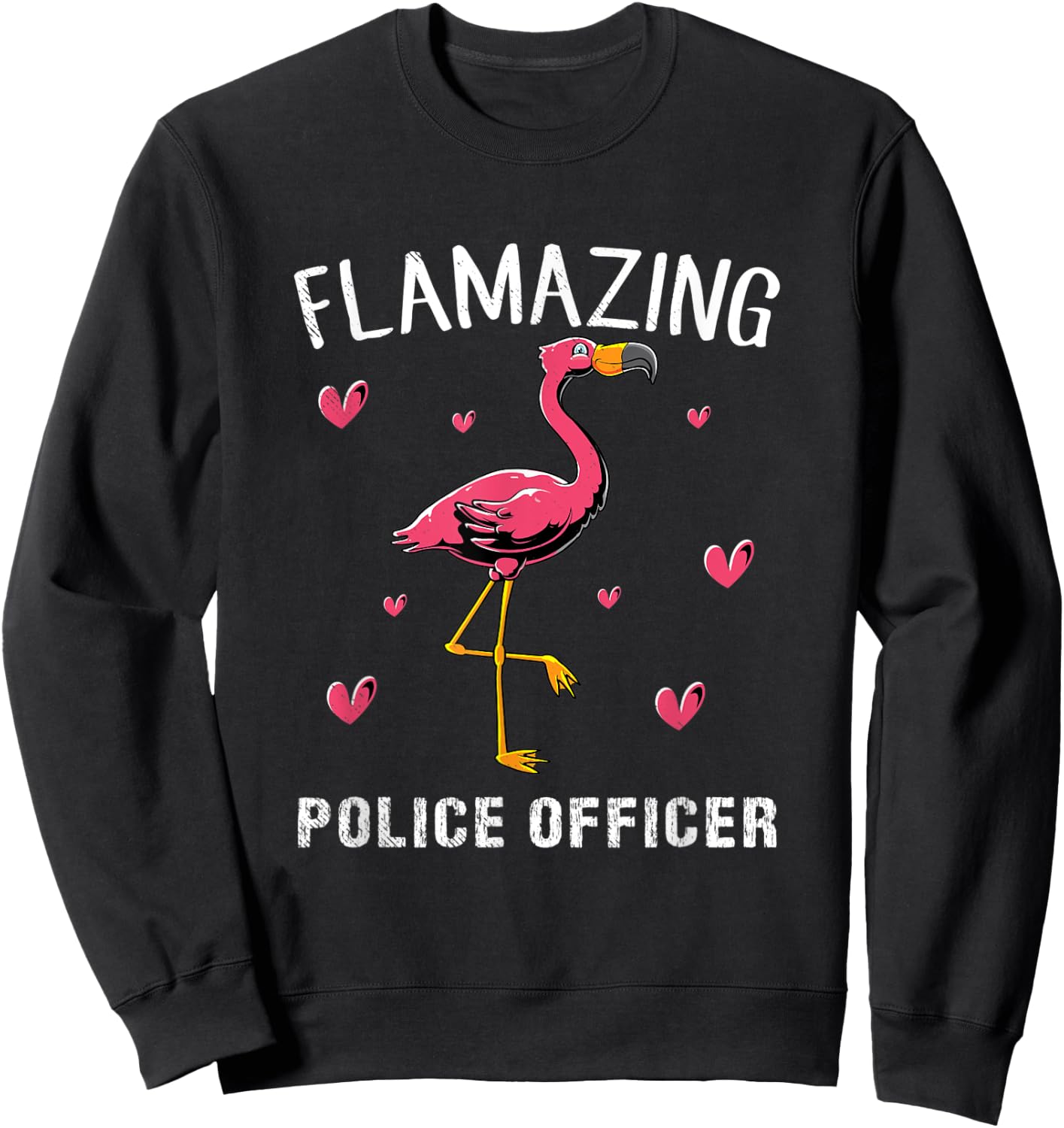 Pink Flamingo POLICE OFFICER Sweatshirt - Sweatshirt | Black