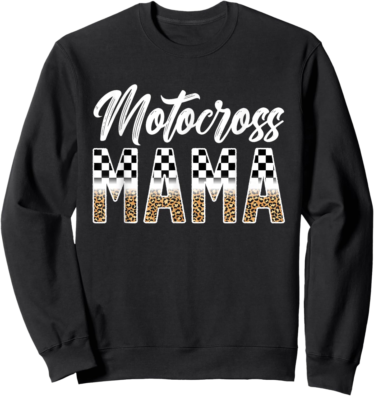 Motocross Mama Leopard Motocross Rider Mom Moto Mom Sweatshirt - Sweatshirt | Black