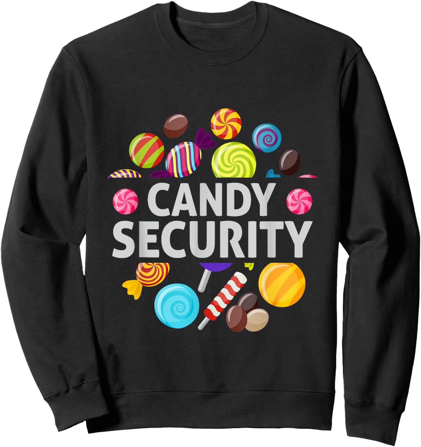 Candy Land Costumes Adult Candy Land Candy Security Sweatshirt - Sweatshirt | Black