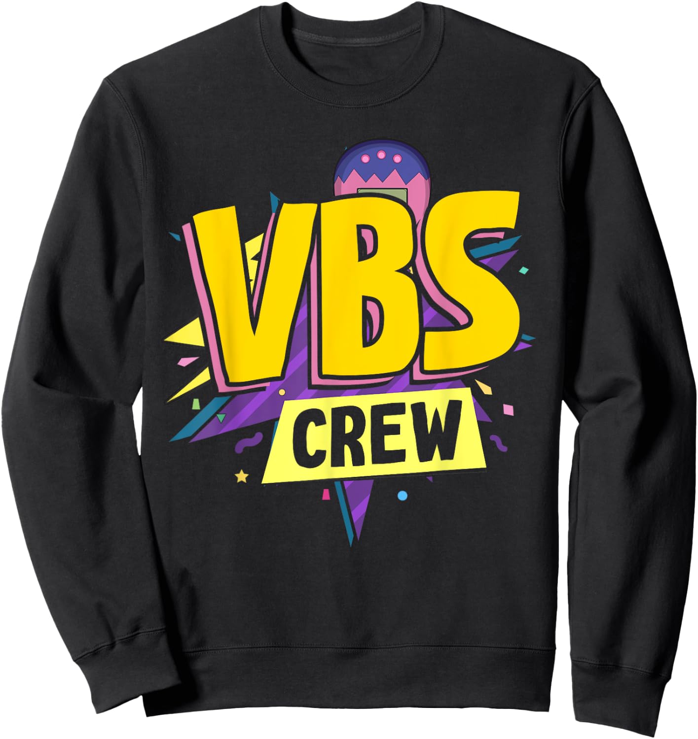 VBS Crew Vacation Bible VBS Teacher Groovy Christian School Women Kids Sweatshirt - Sweatshirt | Black