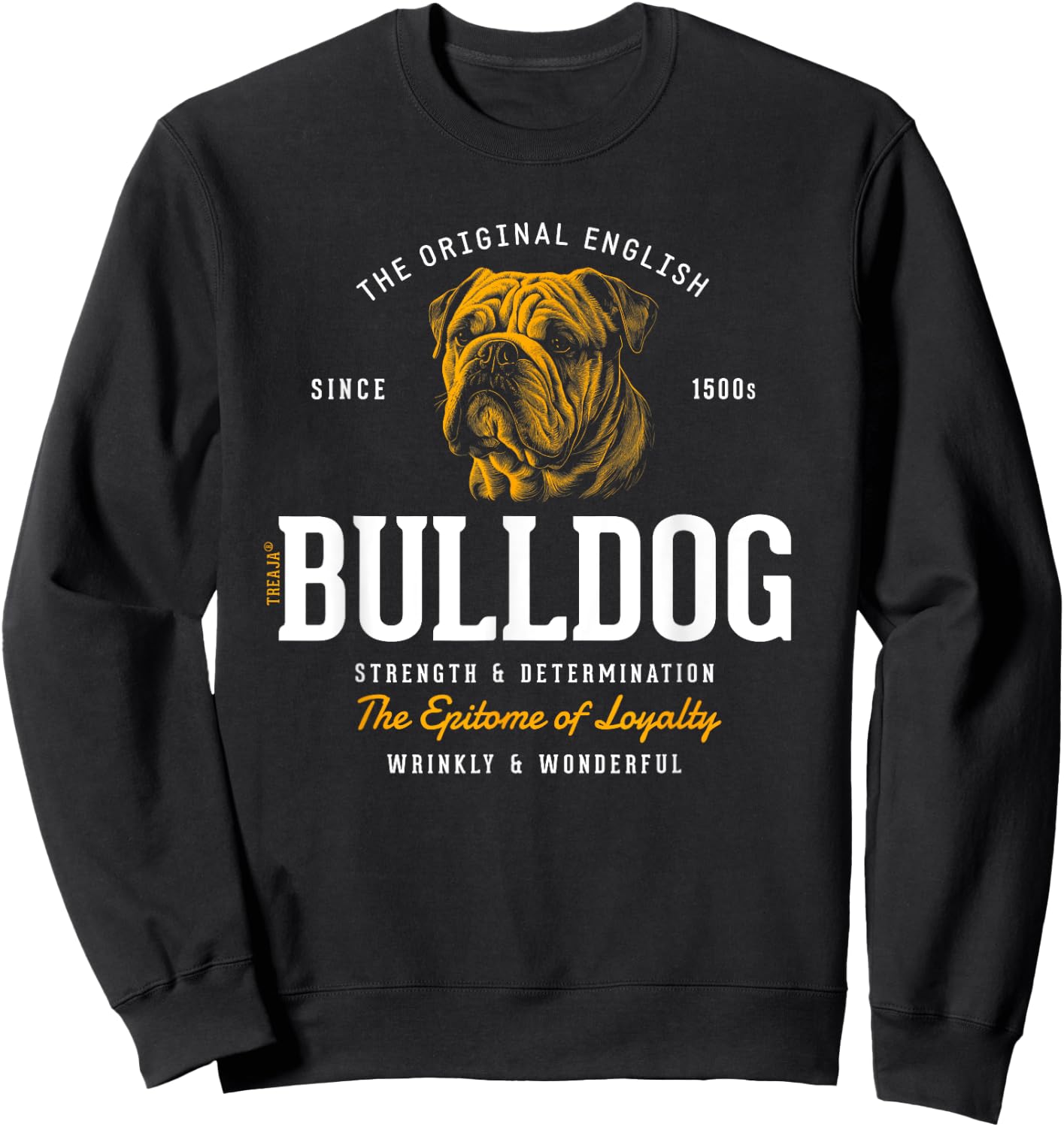Vintage Styled Retro English Bulldog Women Girls Kids Sweatshirt - Sweatshirt | Black
