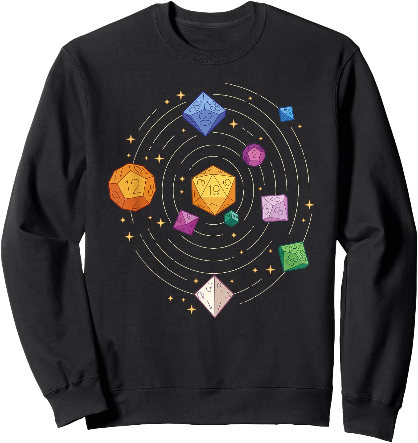 Roleplaying Games, Rotating Dice in Space RPG Sweatshirt - Sweatshirt | Black