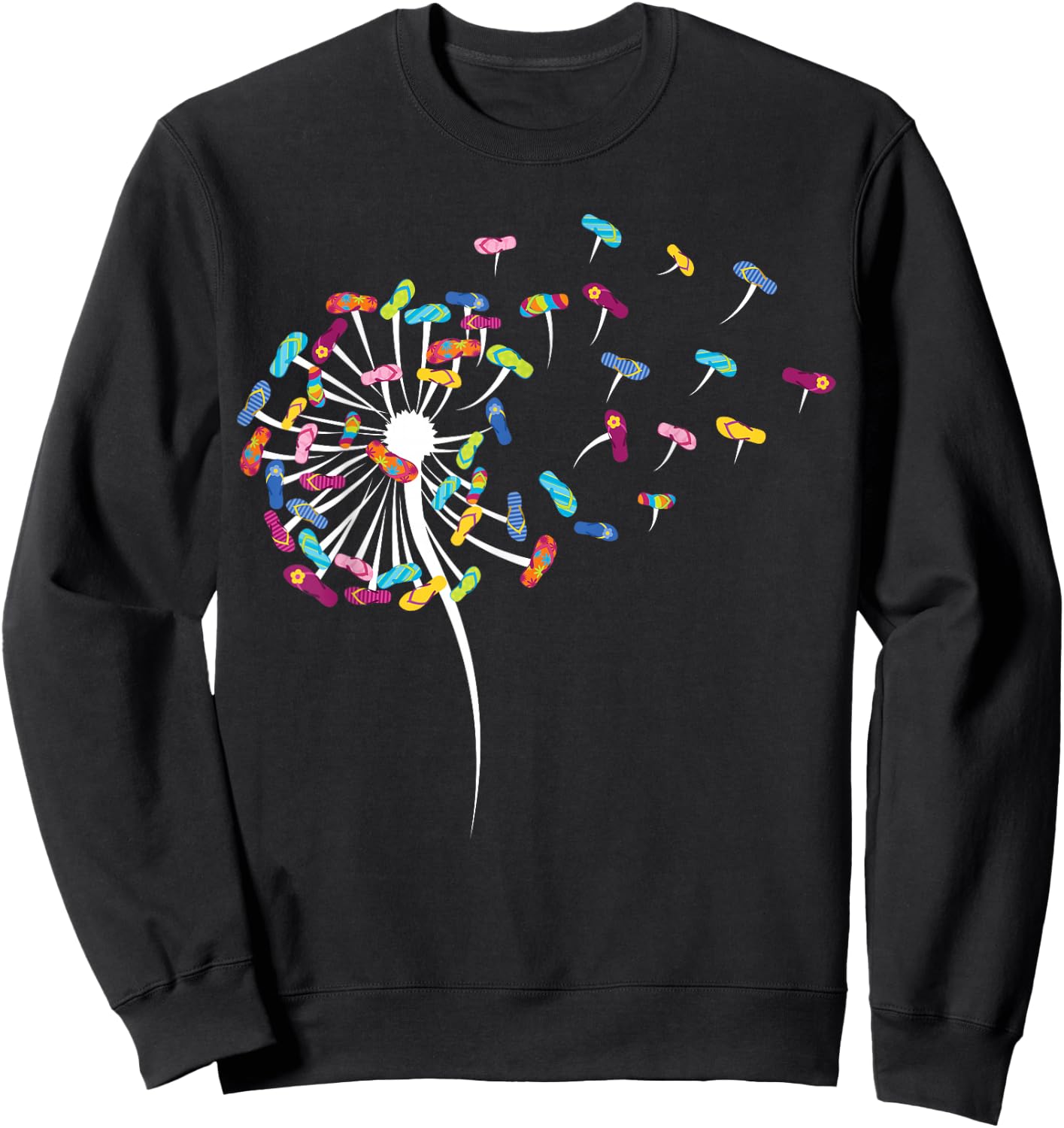 Dandelion Flip Flops Surfing Stuff for Beach Sweatshirt - Sweatshirt | Black