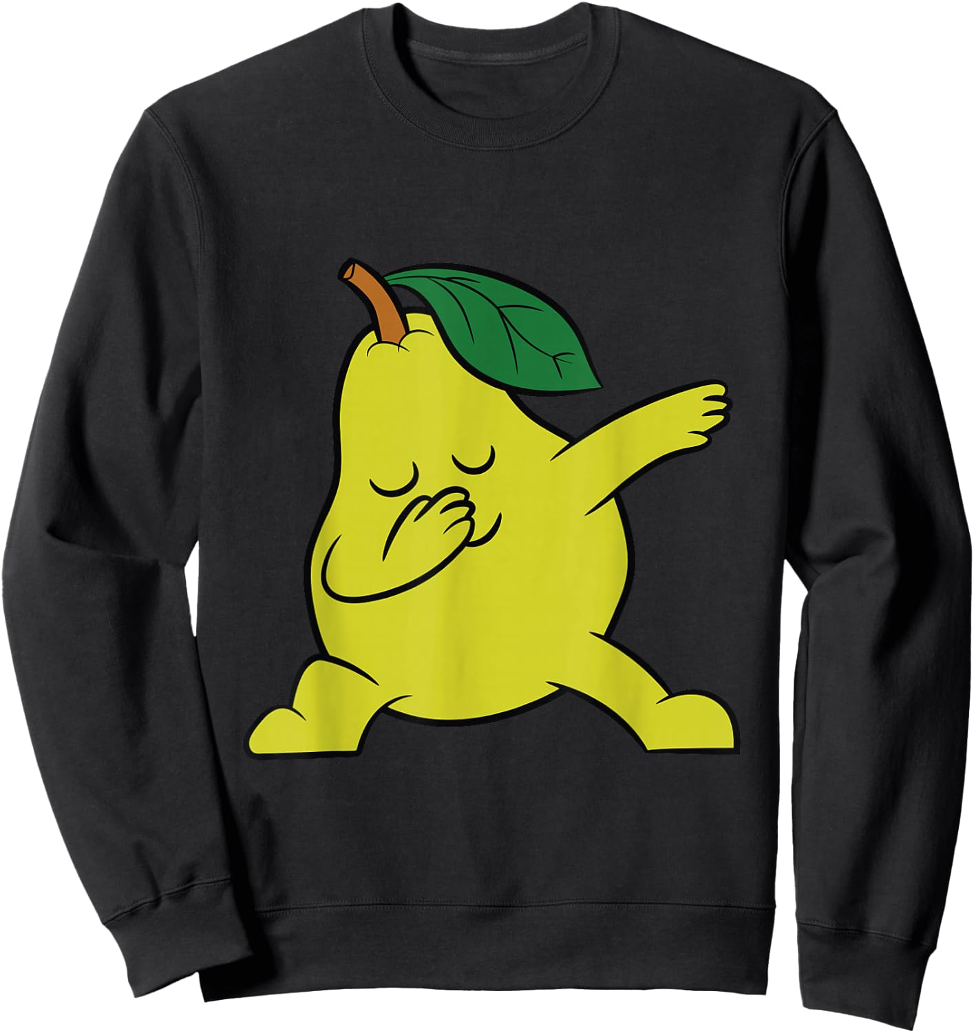 Pear Fruit Summer Cute Dabbing Pear Sweatshirt - Sweatshirt | Black