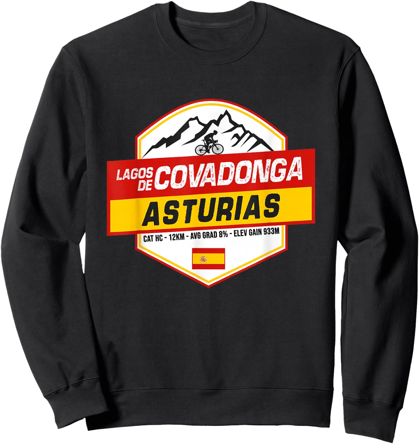 Lagos de Covadonga Cyclist Catalonia Spain Cycling Holiday Sweatshirt - Sweatshirt | Black