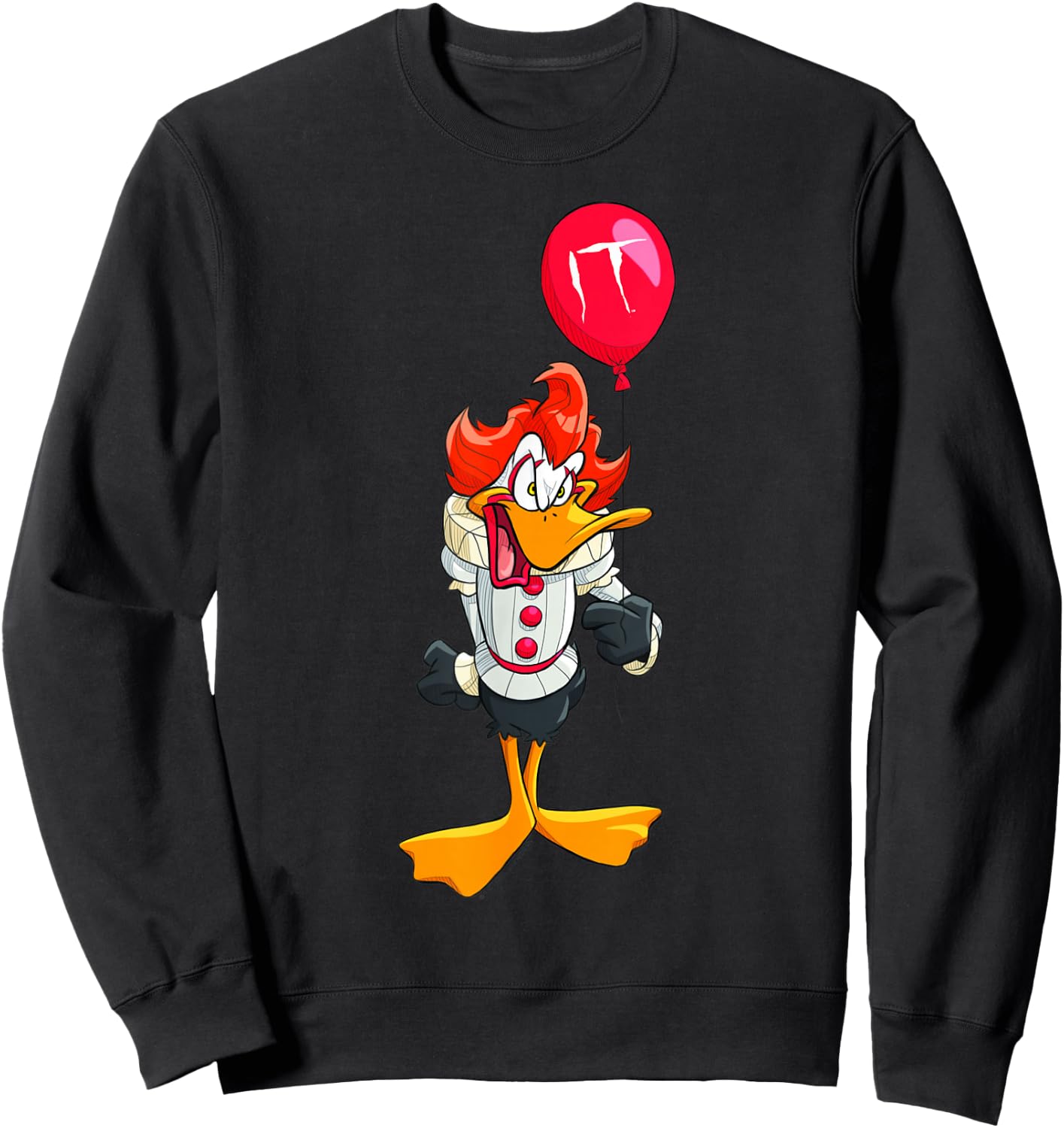 WB 100 Looney Tunes Halloween Daffy Duck Pennywise Costume Sweatshirt - Sweatshirt | Black