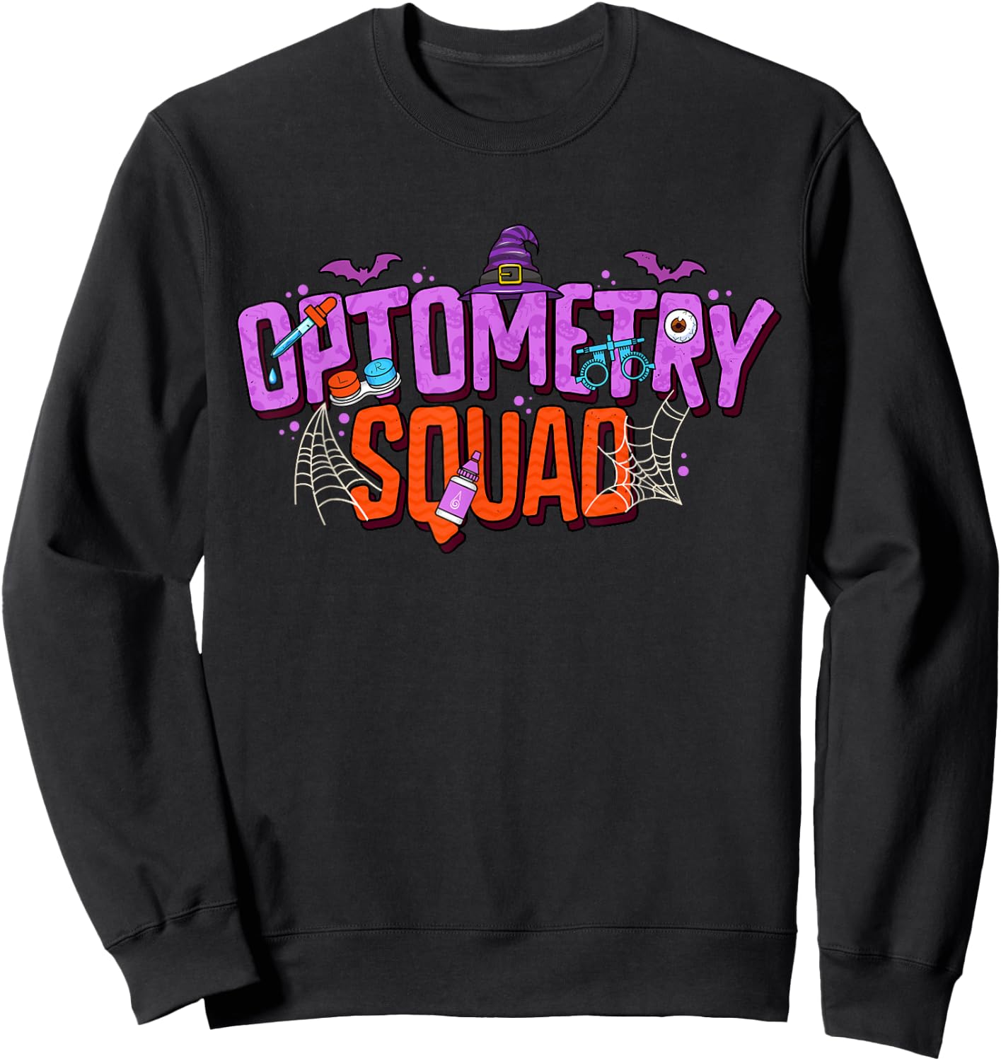 Halloween Optometry Squad Optometrist Eye Doctor Sweatshirt - Sweatshirt | Black