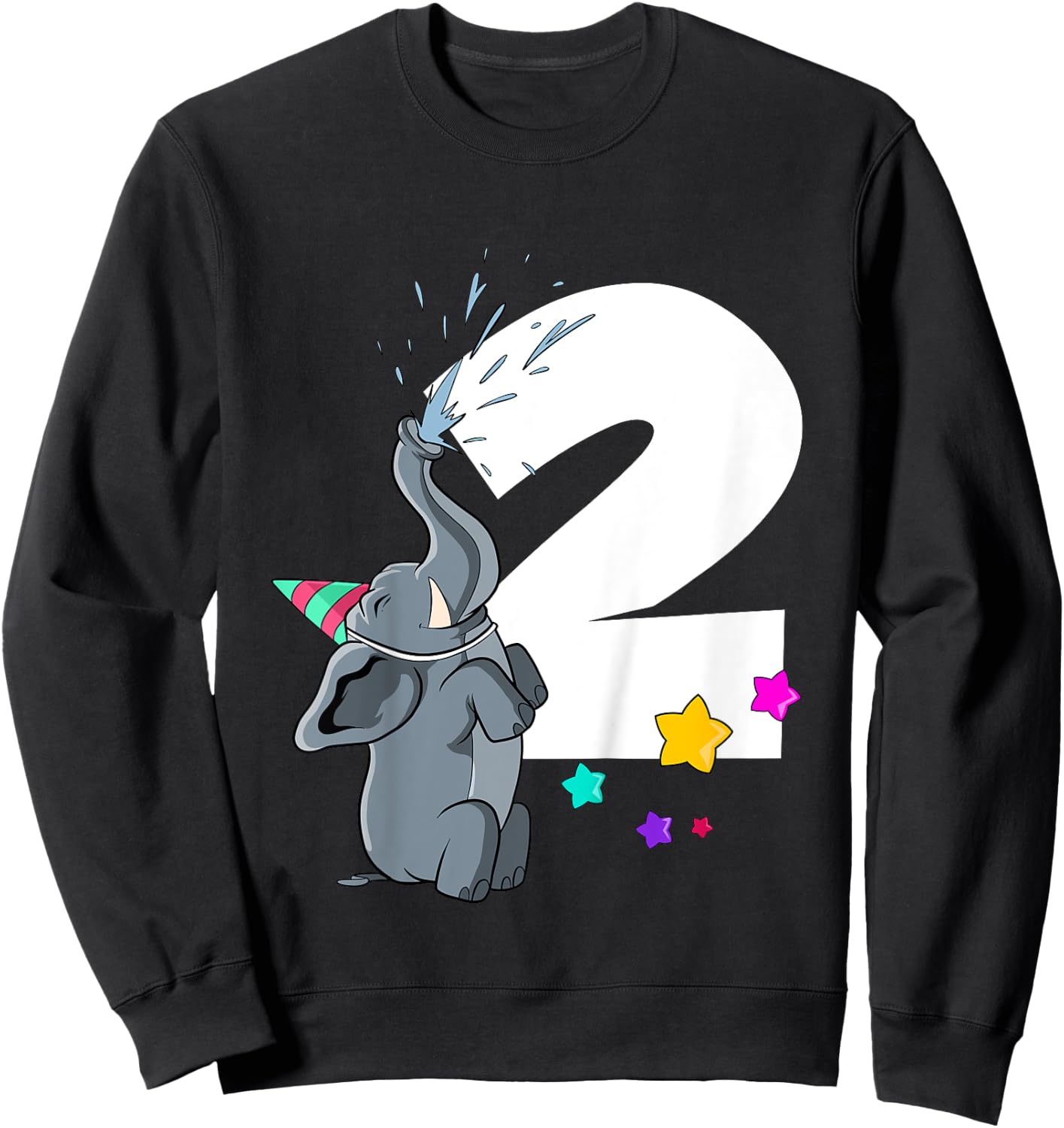 Elephant 2nd birthday 2 years old Sweatshirt - Sweatshirt | Black