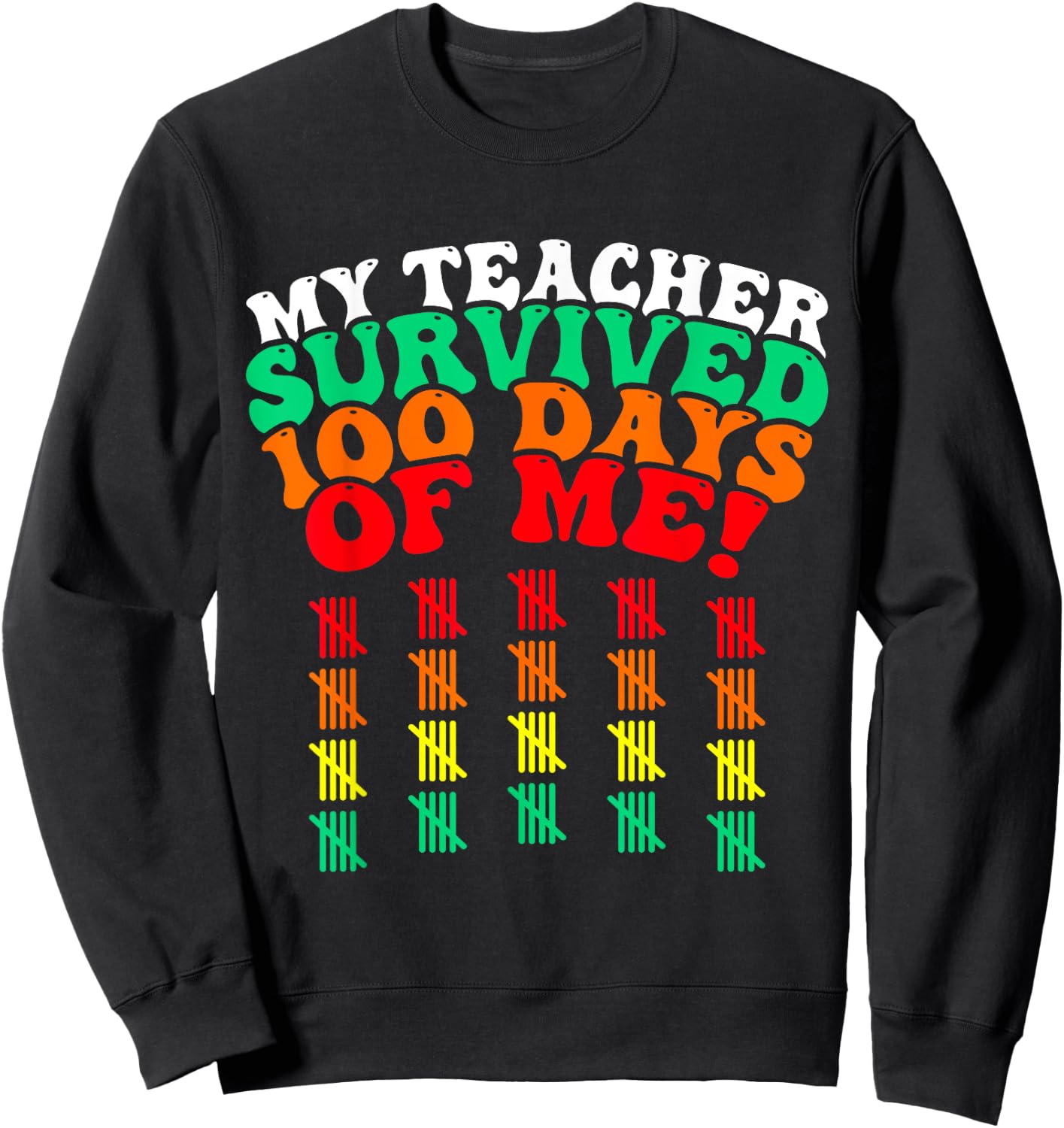 100 Days of School Kids 100th Day of School Costume Sweatshirt - Sweatshirt | Black