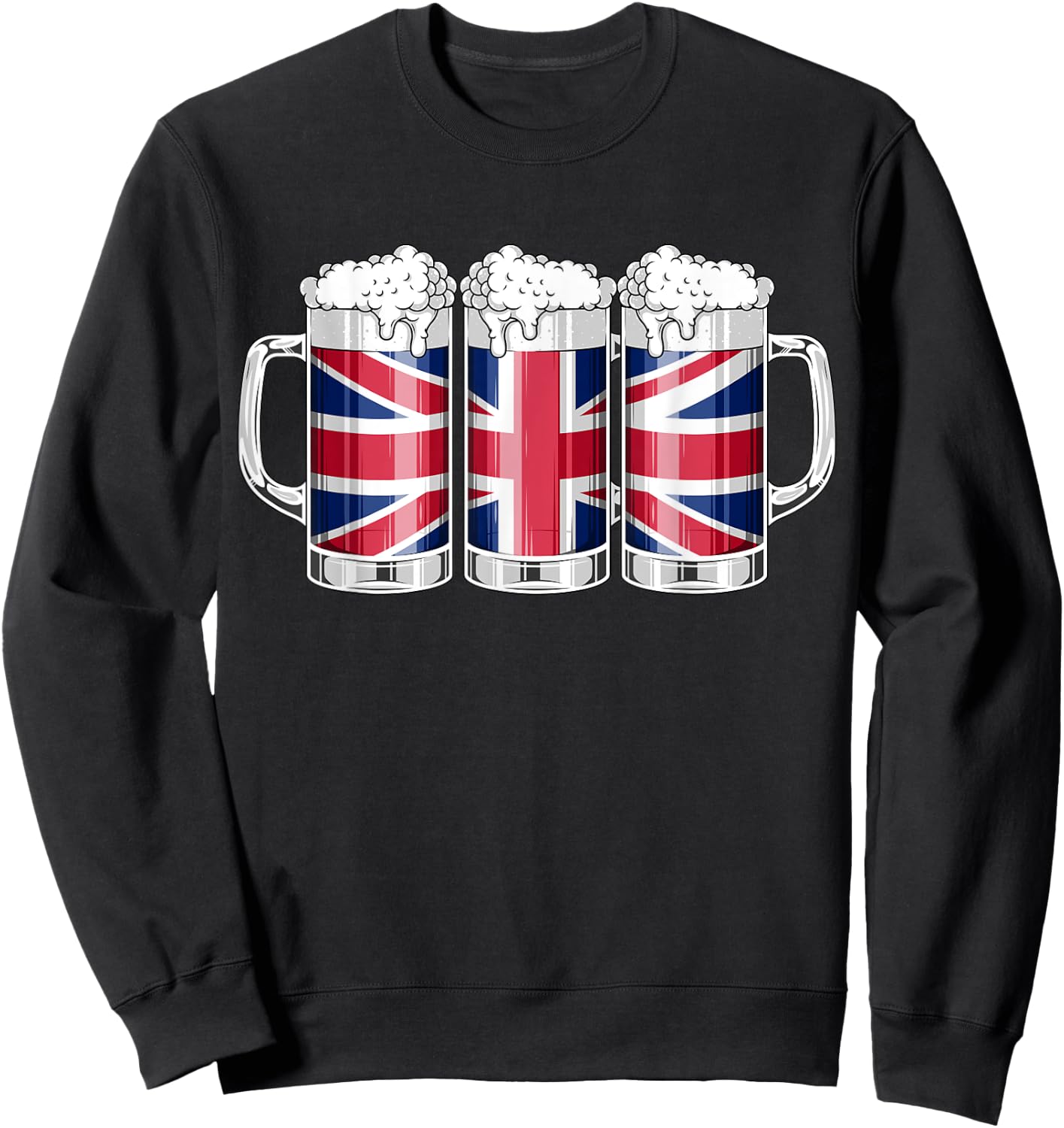 Beer British Shirt - Beer United Kingdom Flag Patriotic Men Sweatshirt - Sweatshirt | Black