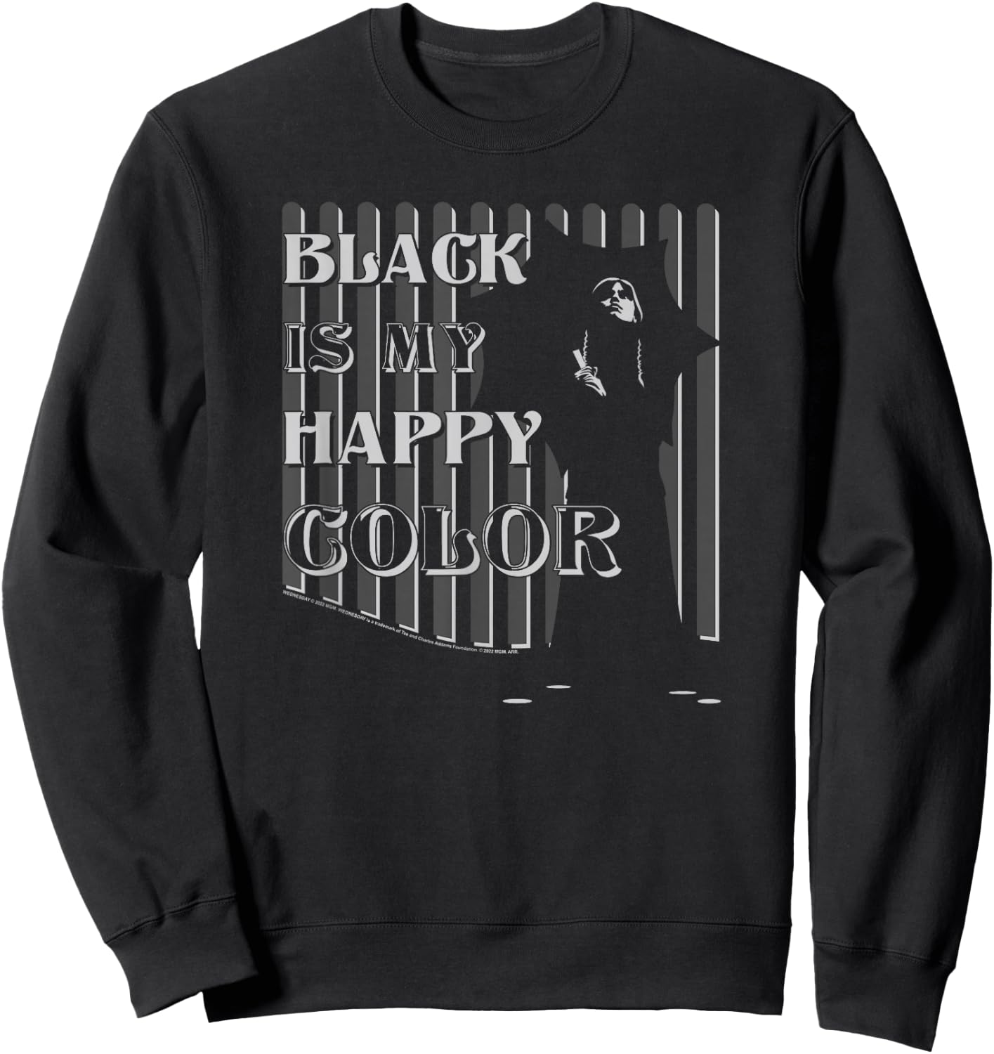 Wednesday Black Is My Happy Color Silhouette Poster Sweatshirt - Sweatshirt | Black
