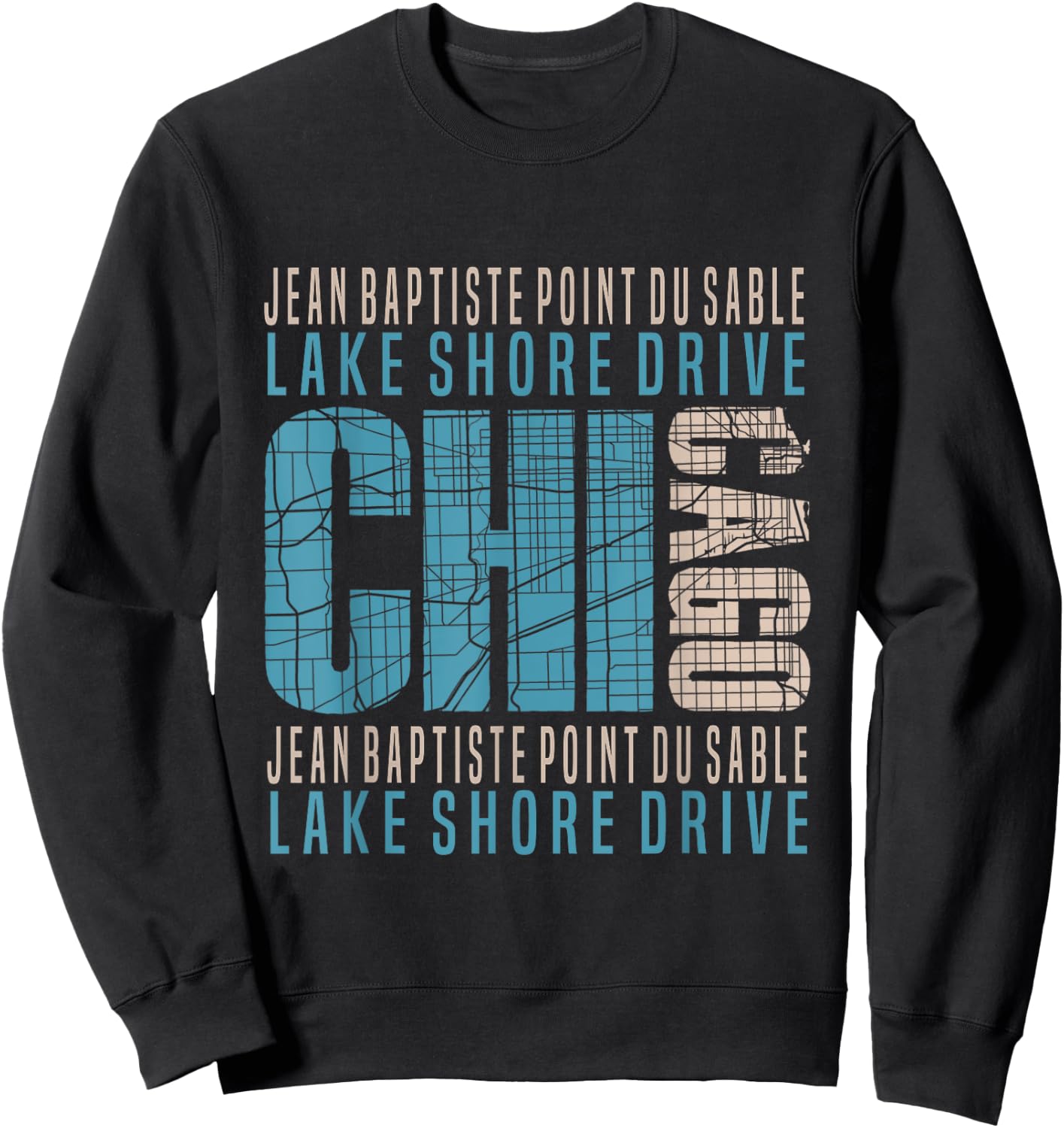 Chicago Jean Baptiste Point du Sable Lake Shore Drive Sweatshirt - Sweatshirt | Black