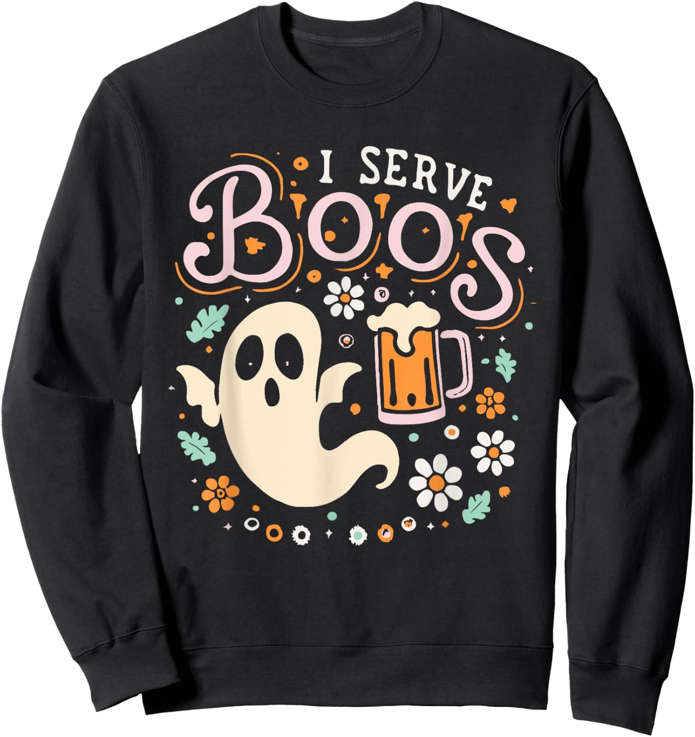 I Serve Boos, Funny Halloween Gag Sweatshirt - Sweatshirt | Black