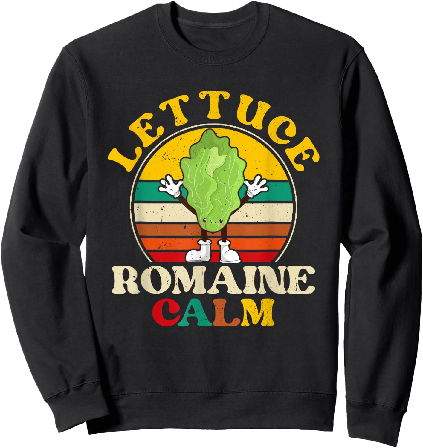 Vegan Lettuce Romaine Calm Vegetarian Funny Women Sweatshirt - Sweatshirt | Black