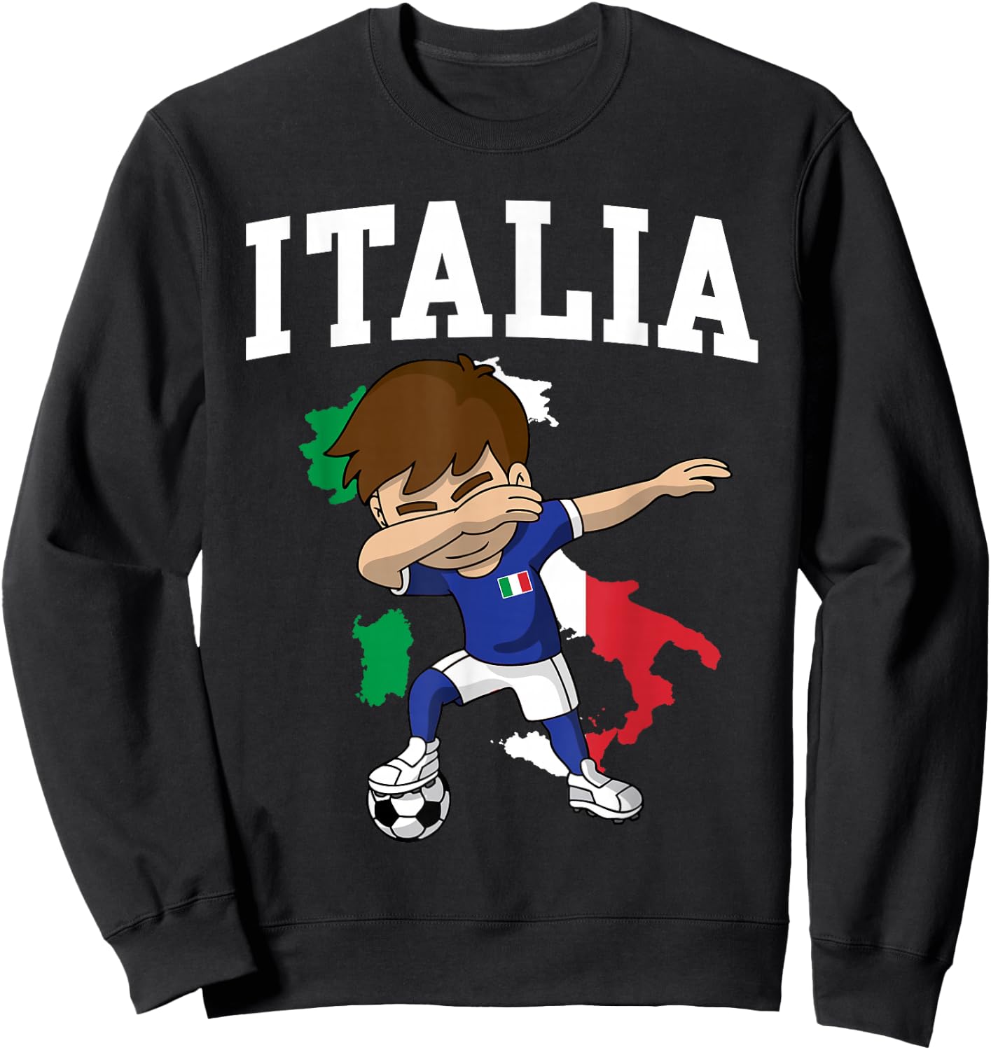 Italia Soccer Boy Italian Italy Flag Map Sports Team Coach Sweatshirt - Sweatshirt | Black
