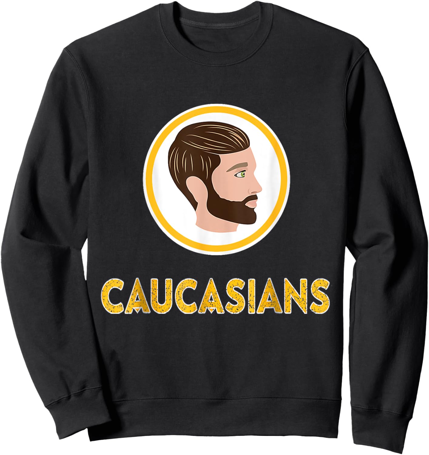 Caucasians Funny Vintage Caucasians Pride Sweatshirt - Sweatshirt | Black