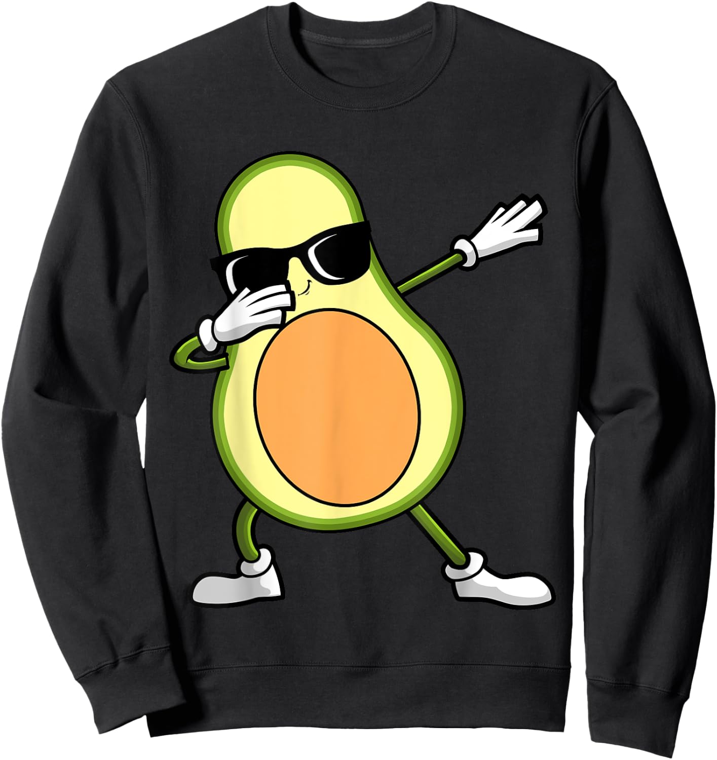 Funny Avocado Design Women Kids Guacamole Lover Sweatshirt - Sweatshirt | Black