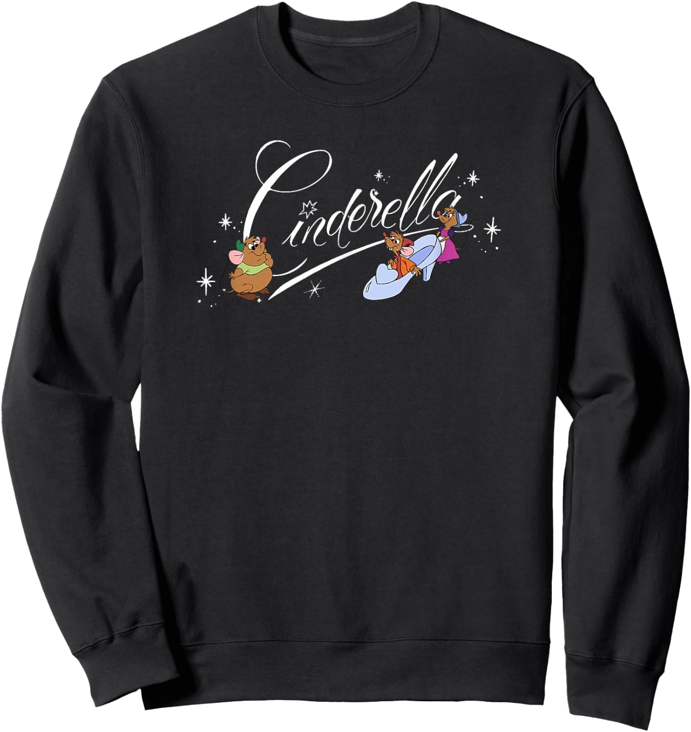 Disney Cinderella Mice Glass Slipper Logo Sweatshirt - Sweatshirt | Black
