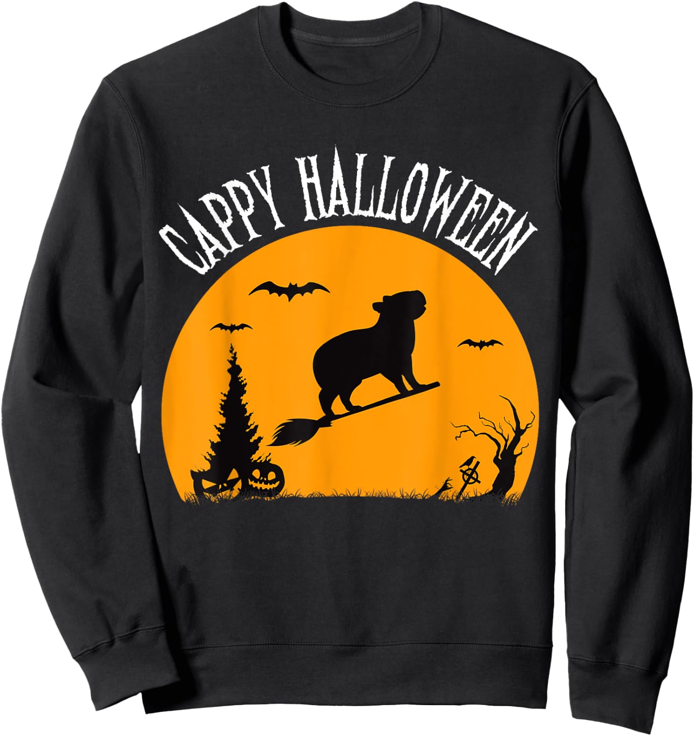 Cappy Halloween Funny Capybara Costume Sweatshirt - Sweatshirt | Black