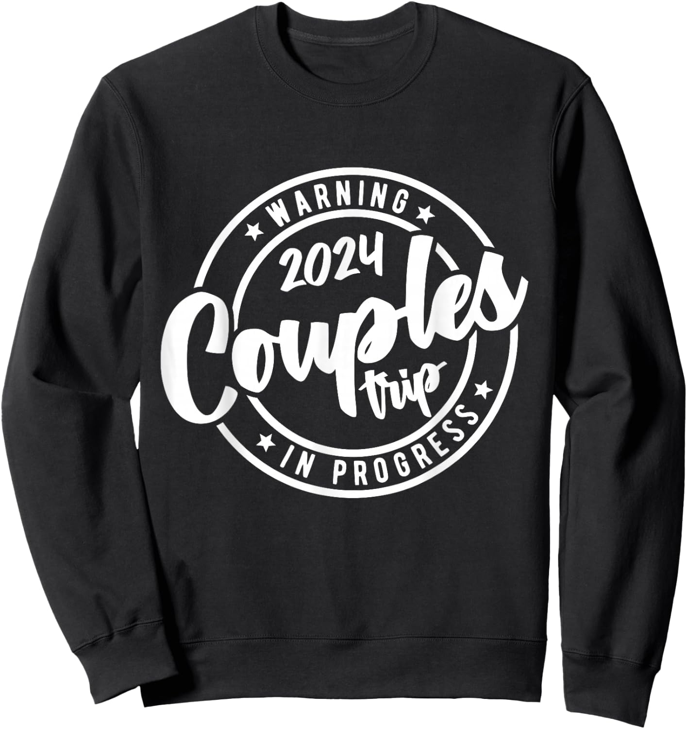 2024 Couples Trip in Progress of Romantic Baecation Matching Sweatshirt - Sweatshirt | Black