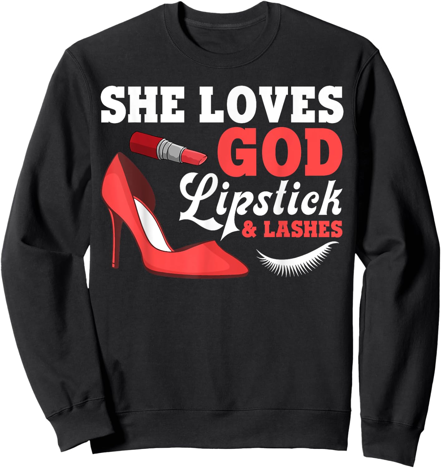 Funny Lipstick Art Girls Lipstick Makeup Artist Sweatshirt - Sweatshirt | Black