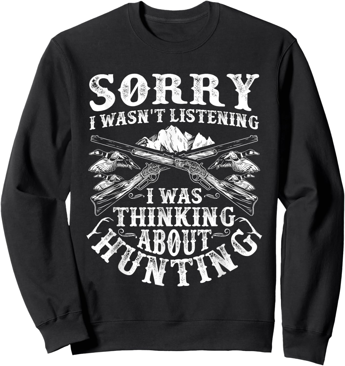 Funny Hunting Lover Graphic and Men Duck Hunters Sweatshirt - Sweatshirt | Black