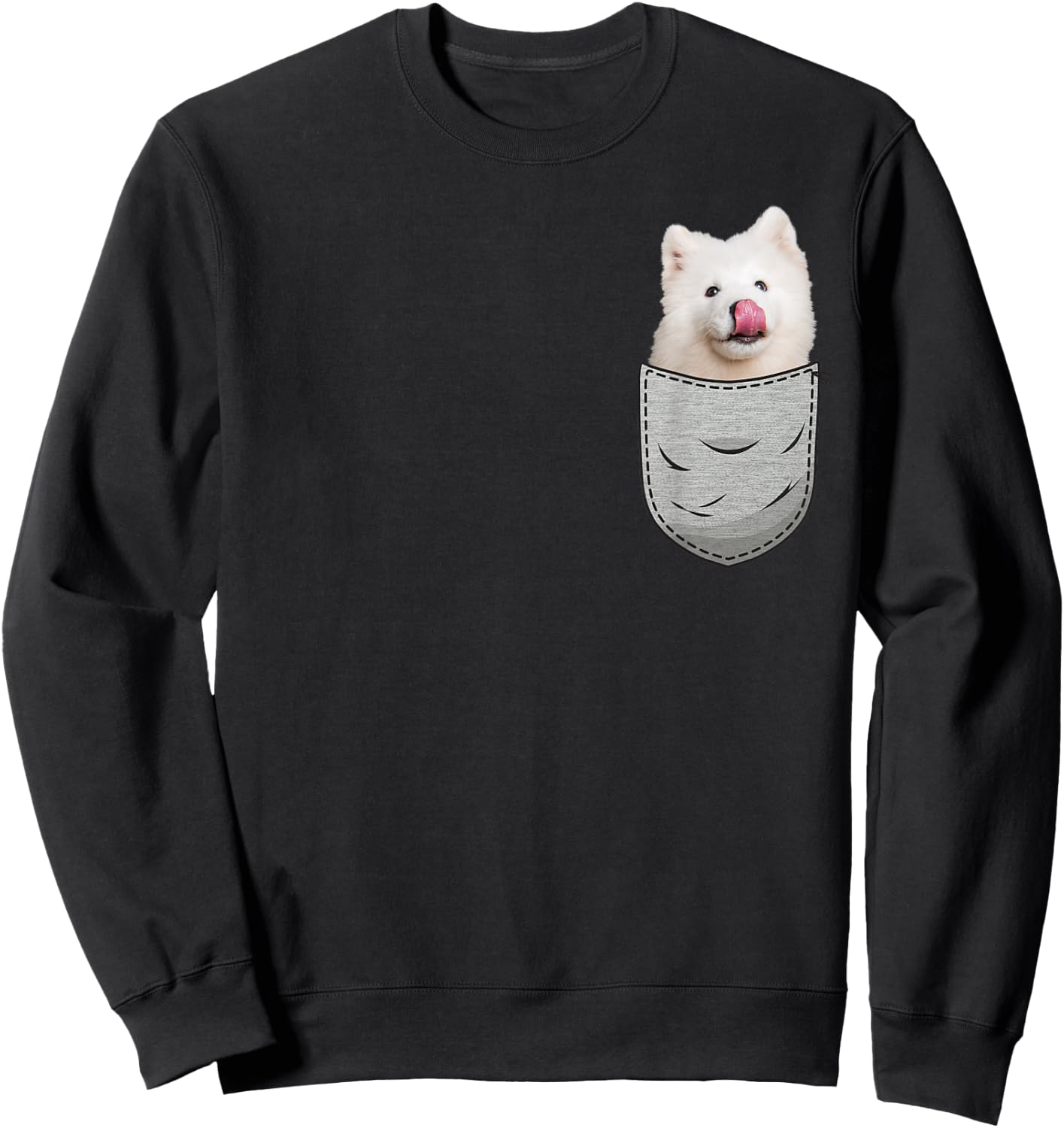 Samojeder Samoyed Chest Bag Pocket Dog Owners Sweatshirt - Sweatshirt | Black