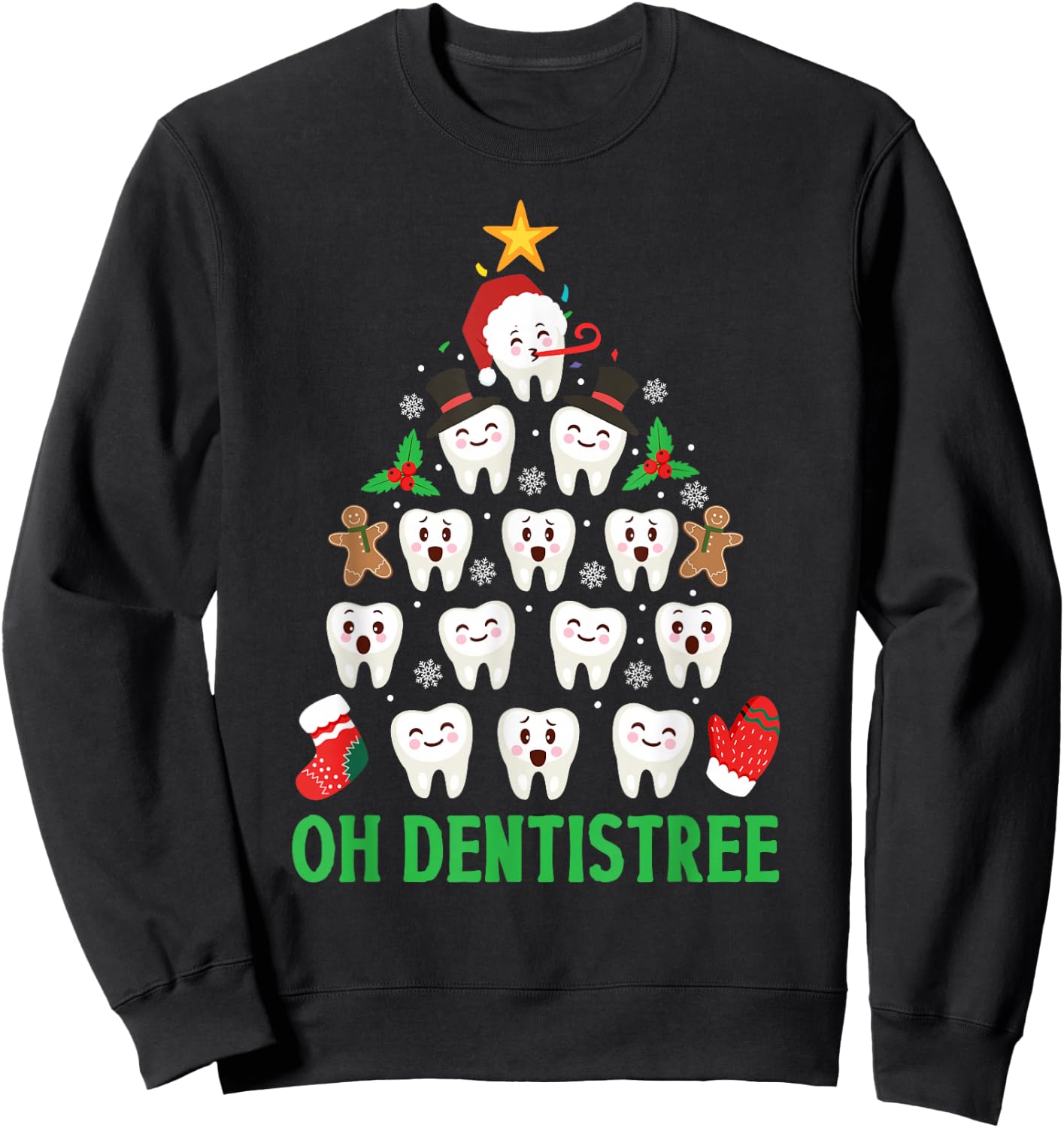 Christmas Dentist Shirt Oh Dentistree Funny Xmas Dental Sweatshirt - Sweatshirt | Black