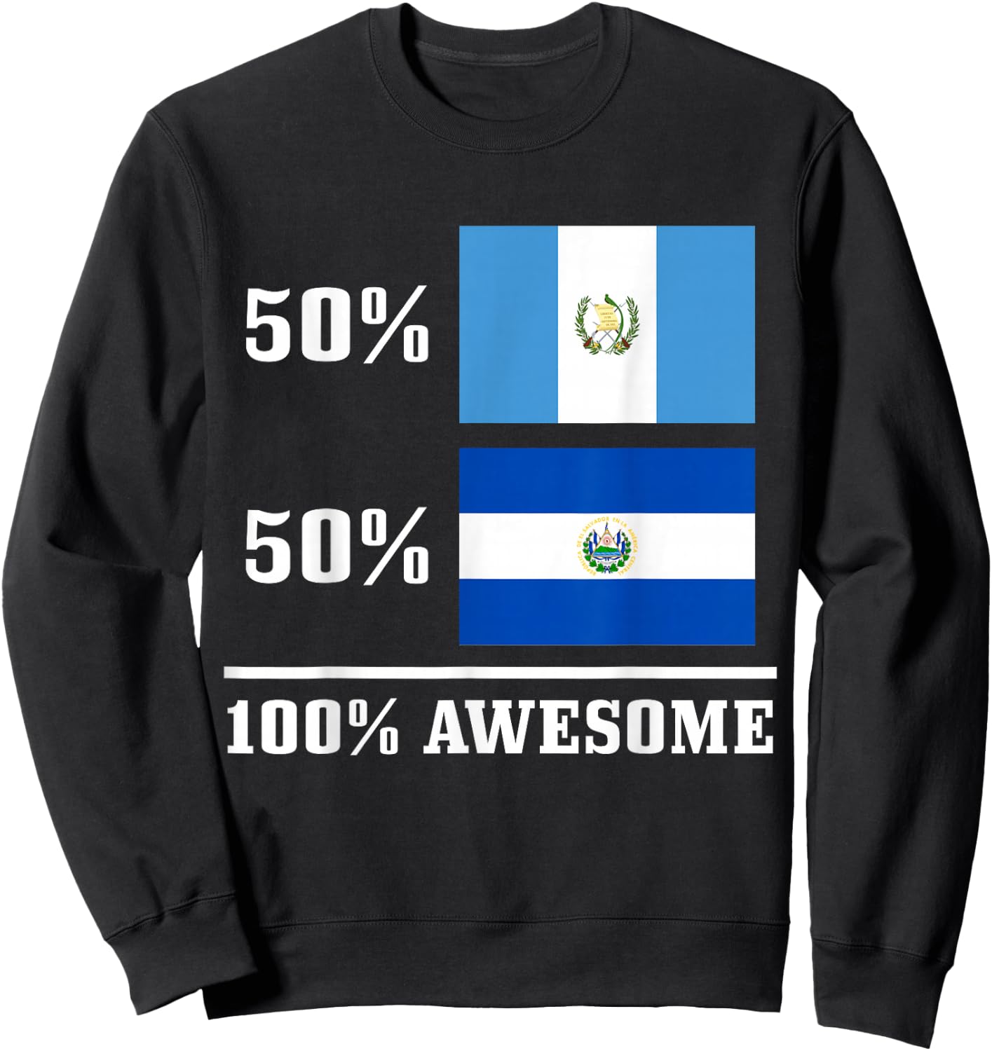 Guatemala El Salvador Salvadorian Guatemalan Flag Pride Sweatshirt - Sweatshirt | Black