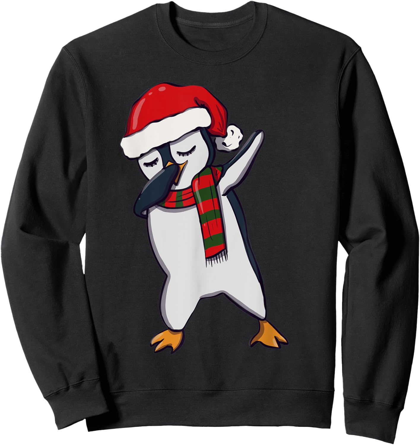 Kids Dabbing Dab Penguin Man Xmas Girls Boys Christmas Sweatshirt - Sweatshirt | Black