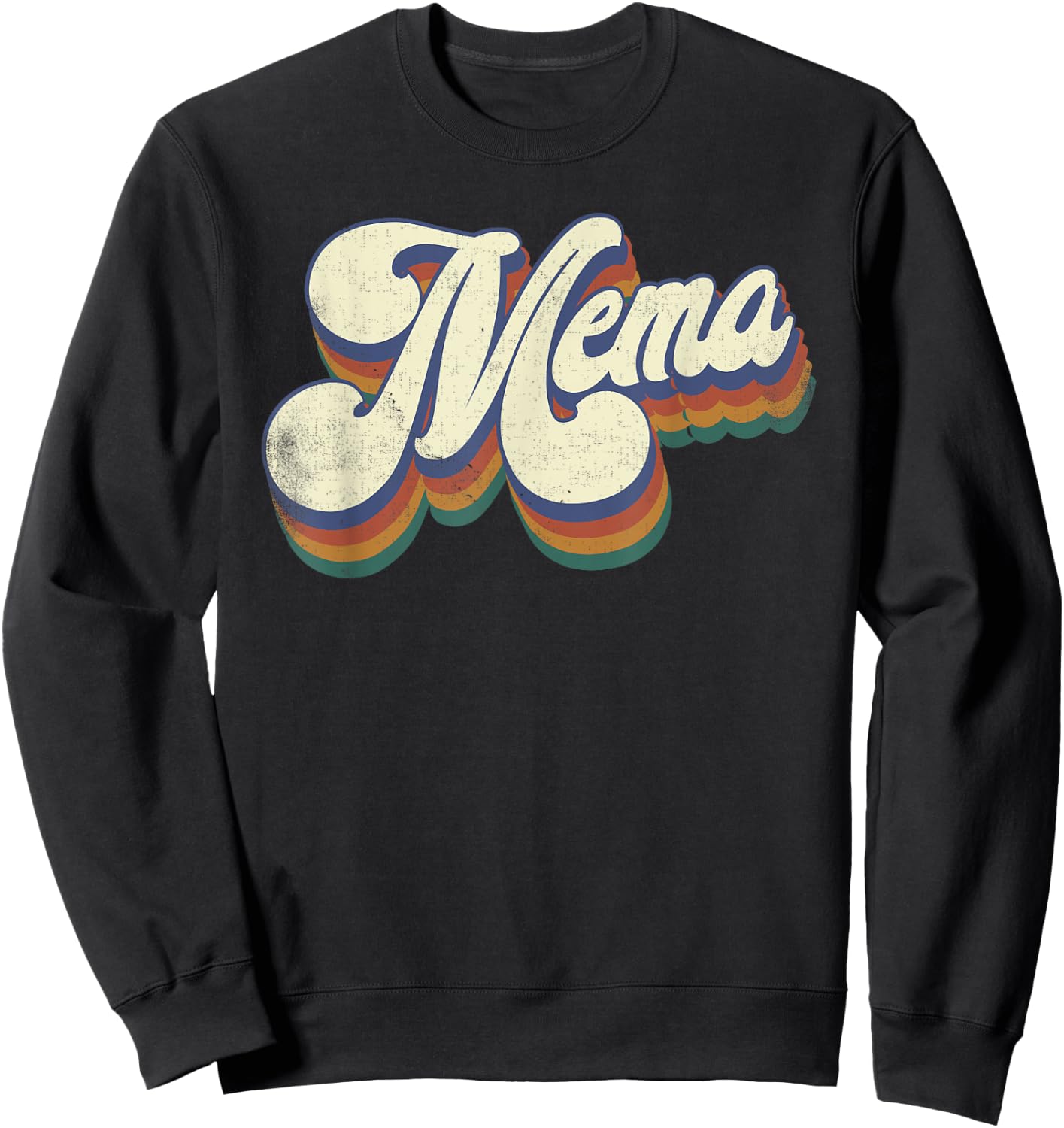 Mema Gifts For Grandma Retro Vintage Mother's Day Mema Sweatshirt - Sweatshirt | Black