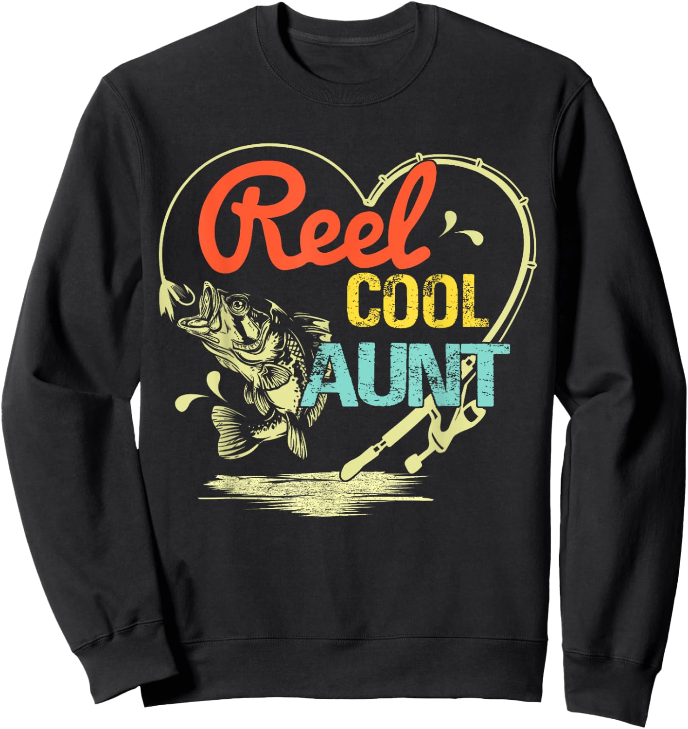 Reel Cool Aunt Fishing Mothers Day For Sweatshirt - Sweatshirt | Black