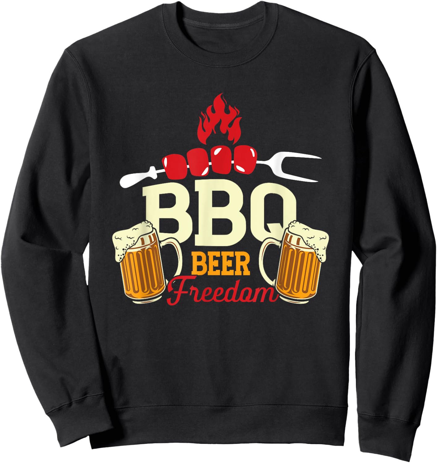 BBQ Beer Freedom | Grilling Meat | Barbecue Sweatshirt - Sweatshirt | Black