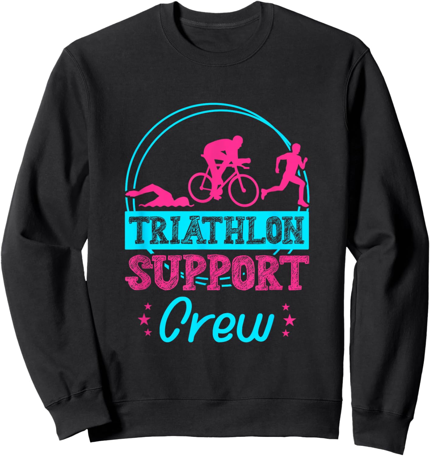 Triathlon Support Crew Running Cycling Swimming Triathlete Sweatshirt - Sweatshirt | Black